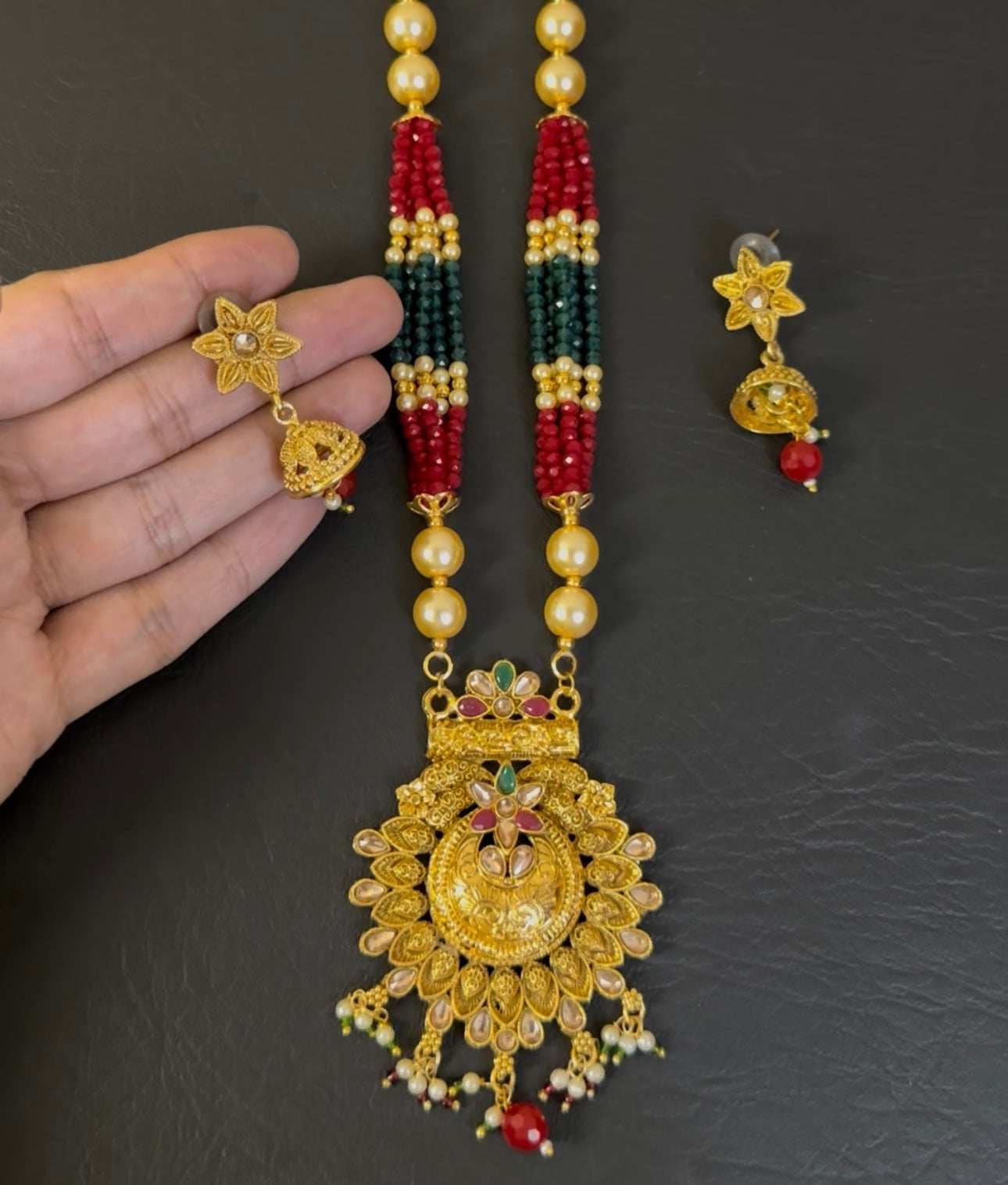 South Indian Rajwari MAALA with Earrings