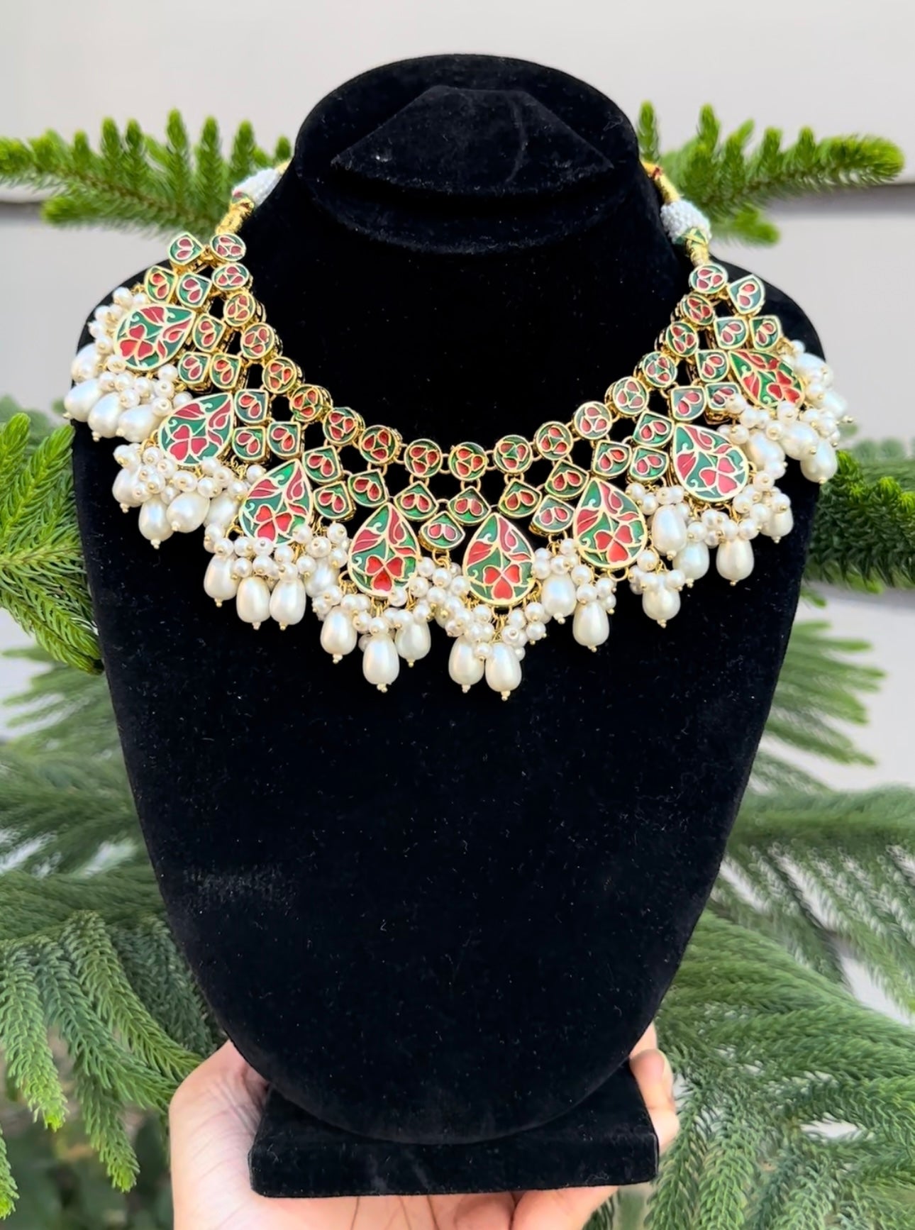 Indian KUNDAN Necklace Set With MEENAKARI Work