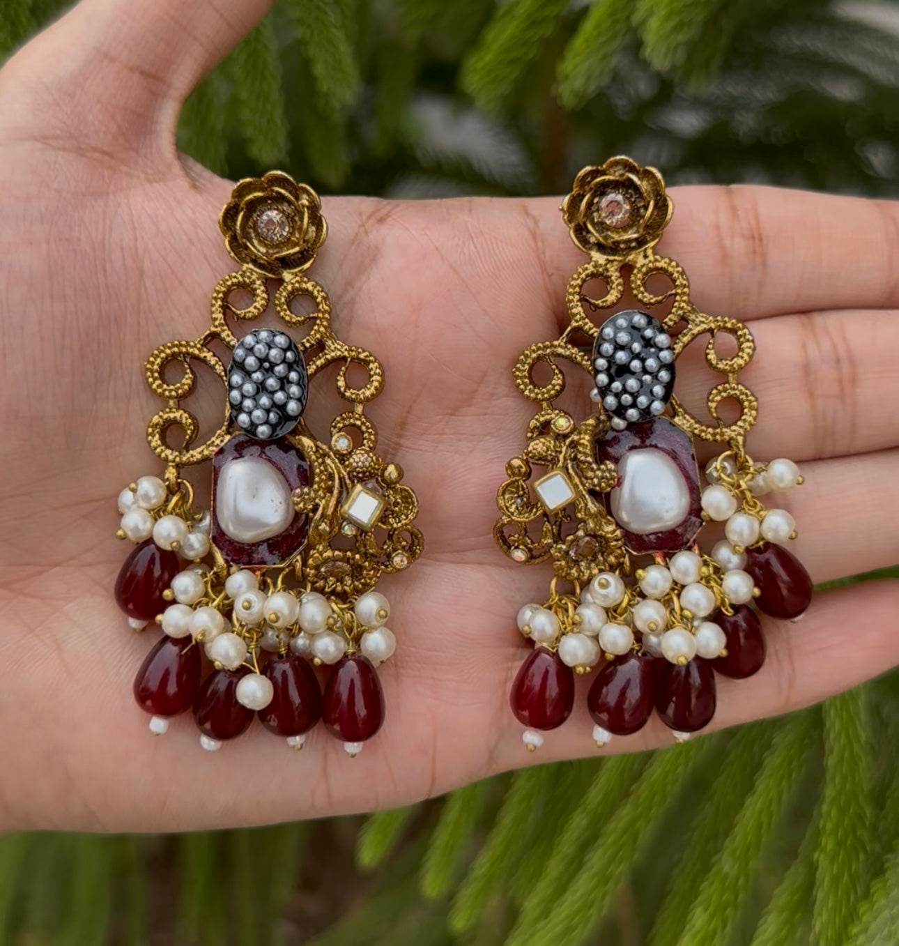 Turkish Stones with Mother pearl Earrings