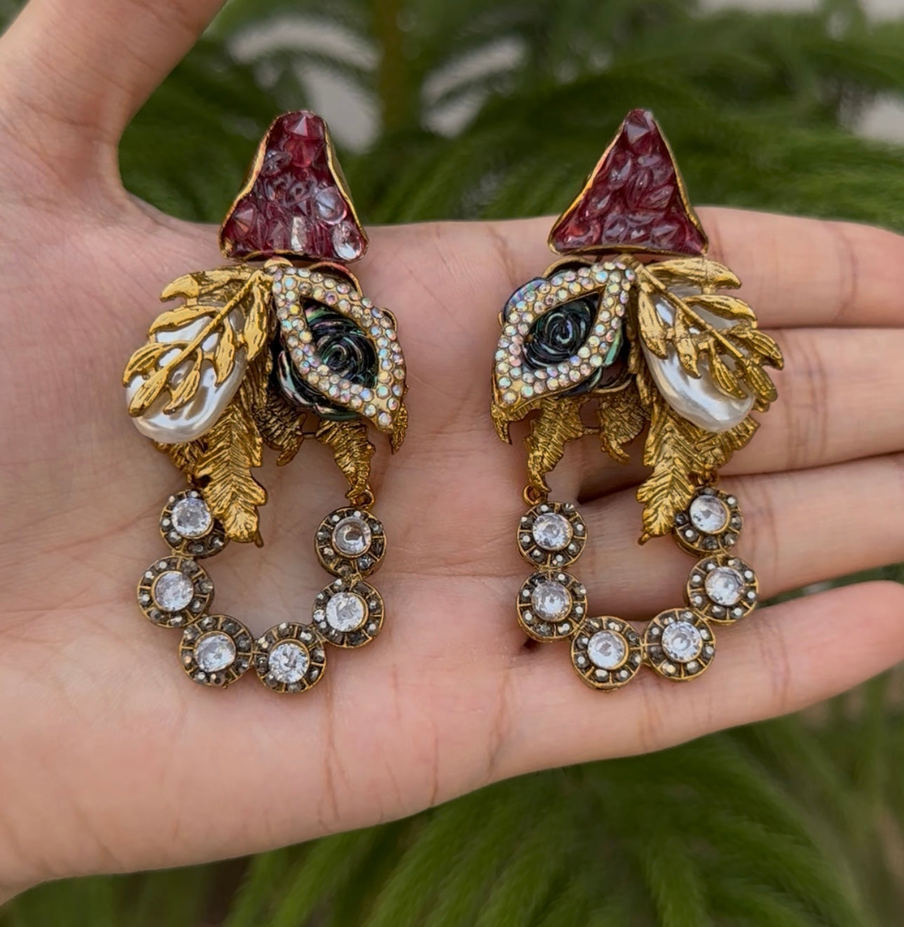 Turkish with Crush Stone Earrings