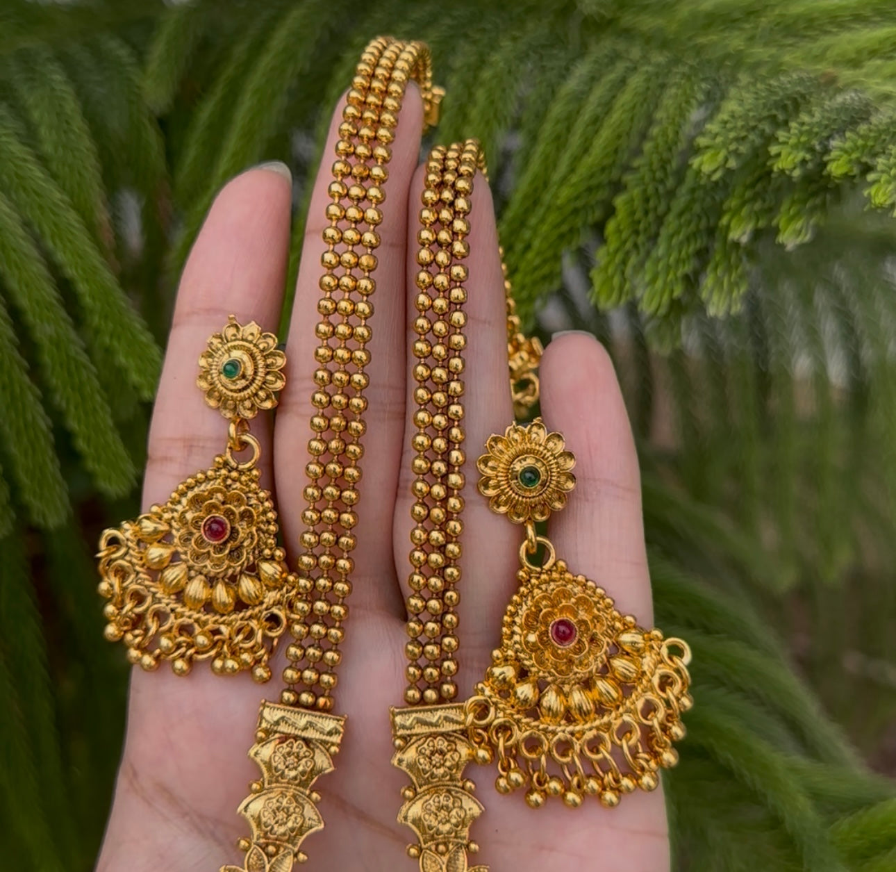 South Indian Rajwari MAALA with Earrings