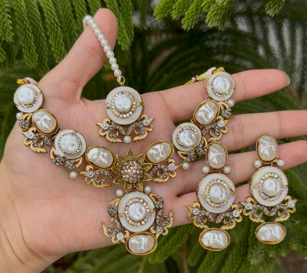 Mother Pearl With Turkish stone Necklace Set