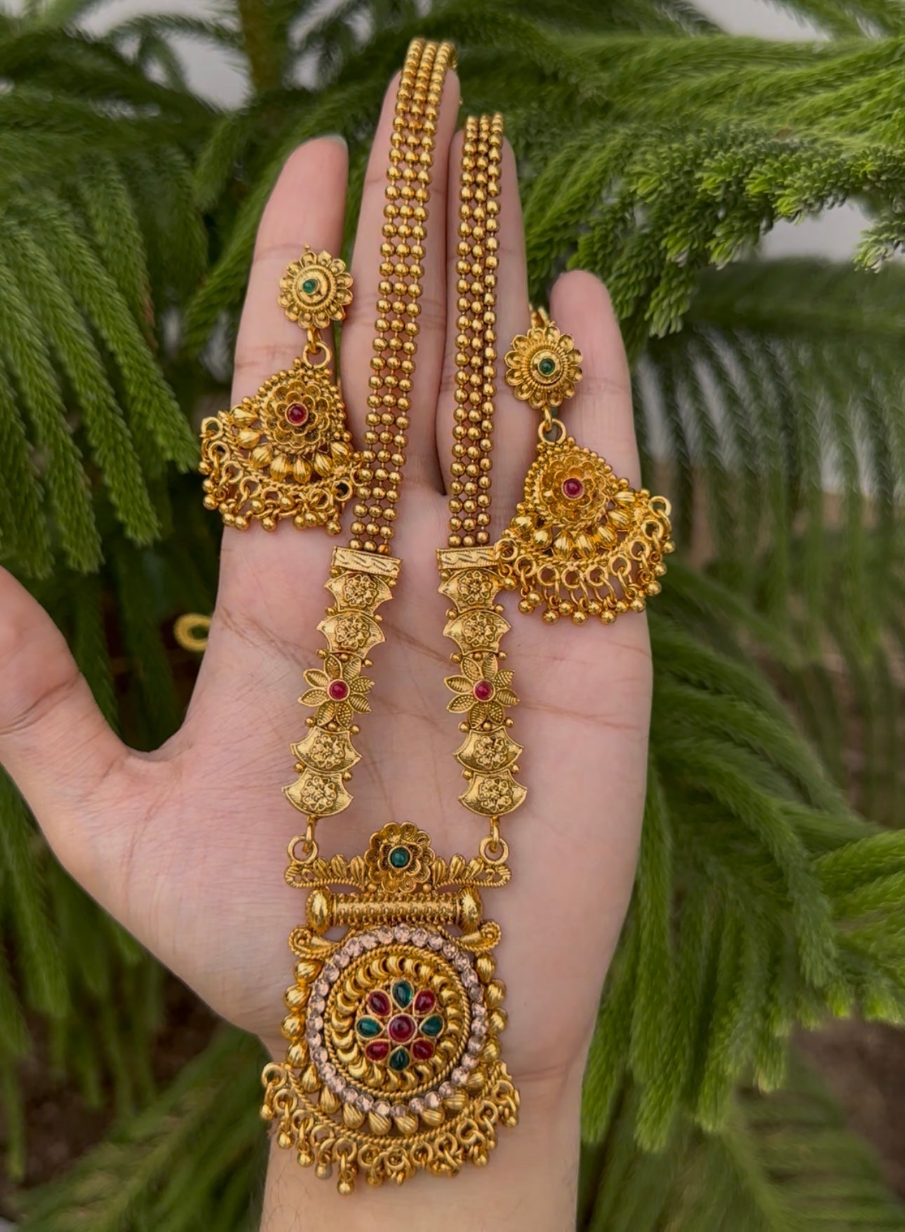 South Indian Rajwari MAALA with Earrings