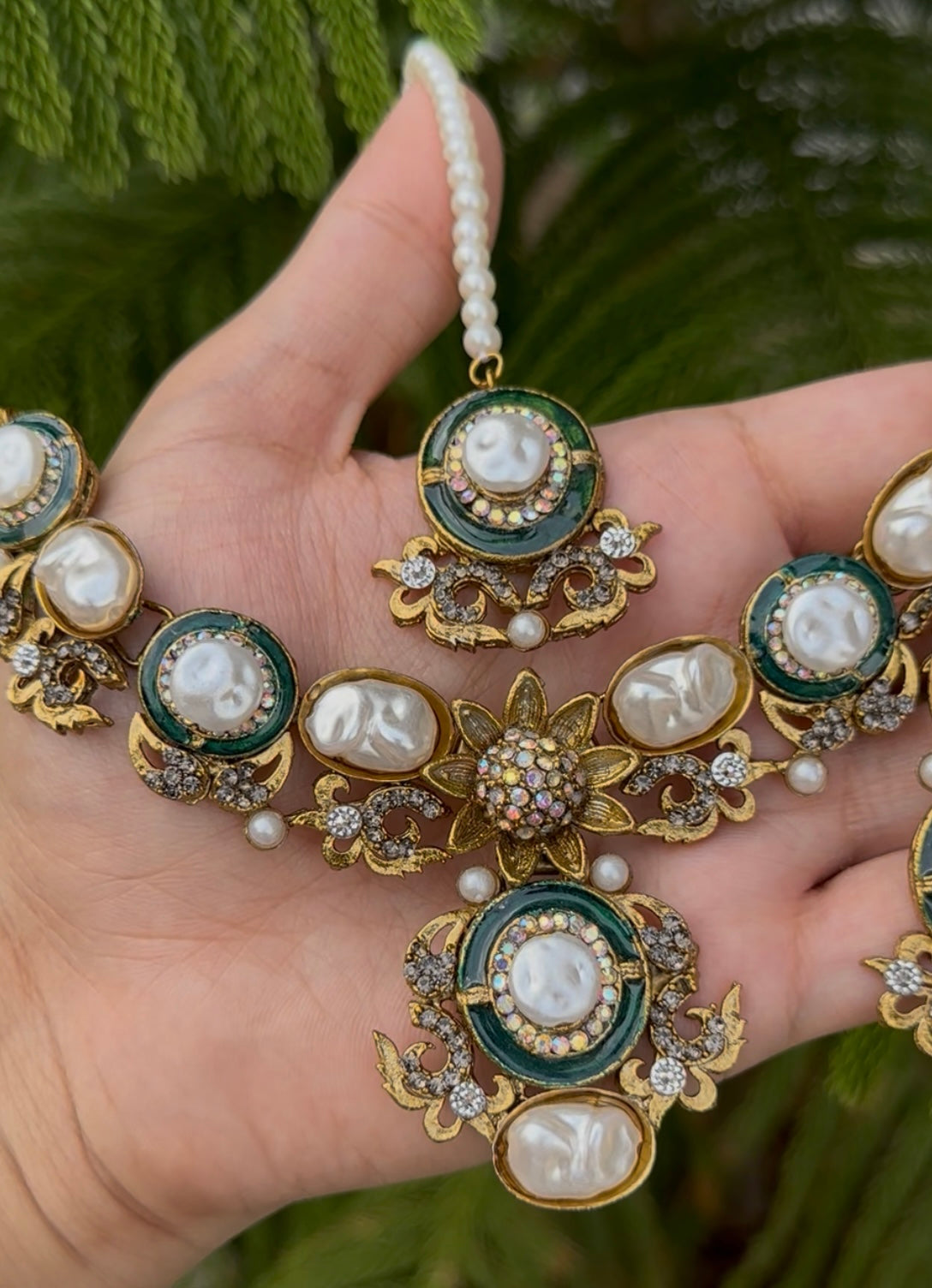 Mother Pearl With Turkish stone Necklace Set