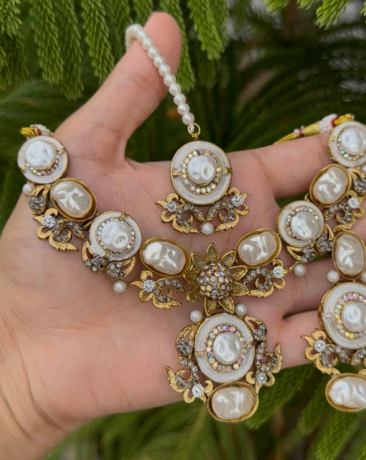 Mother Pearl With Turkish stone Necklace Set