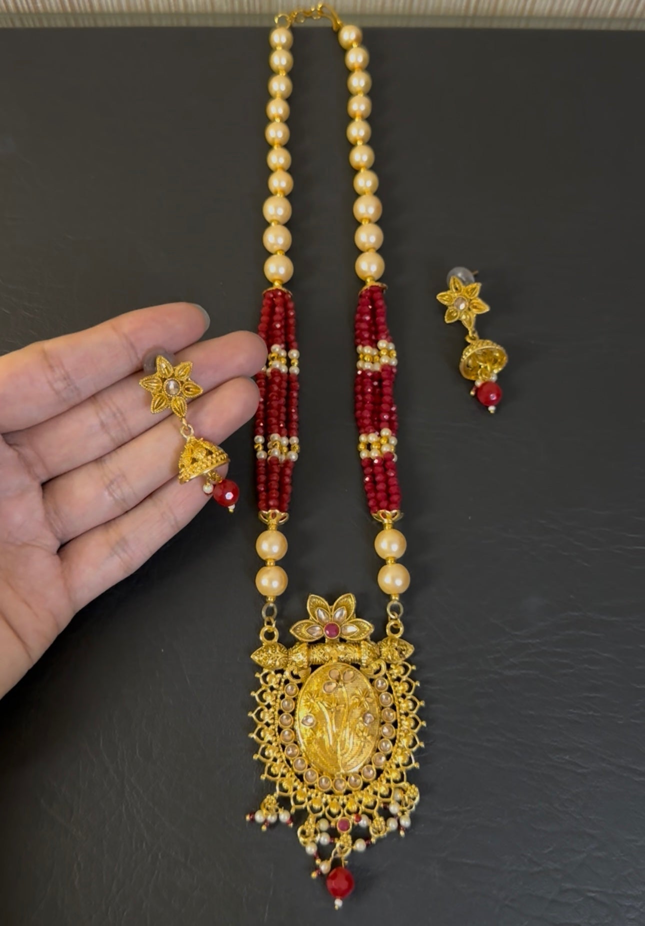 South Indian Rajwari MAALA with Earrings
