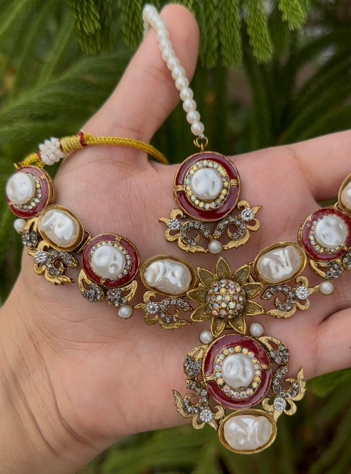 Mother Pearl With Turkish stone Necklace Set