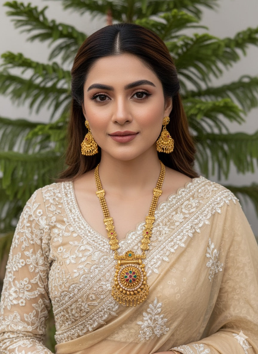 South Indian Rajwari MAALA with Earrings