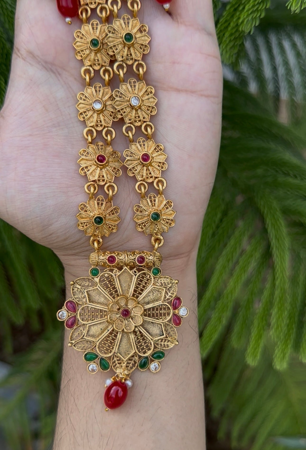 South Indian Rajwari MAALA with Earrings