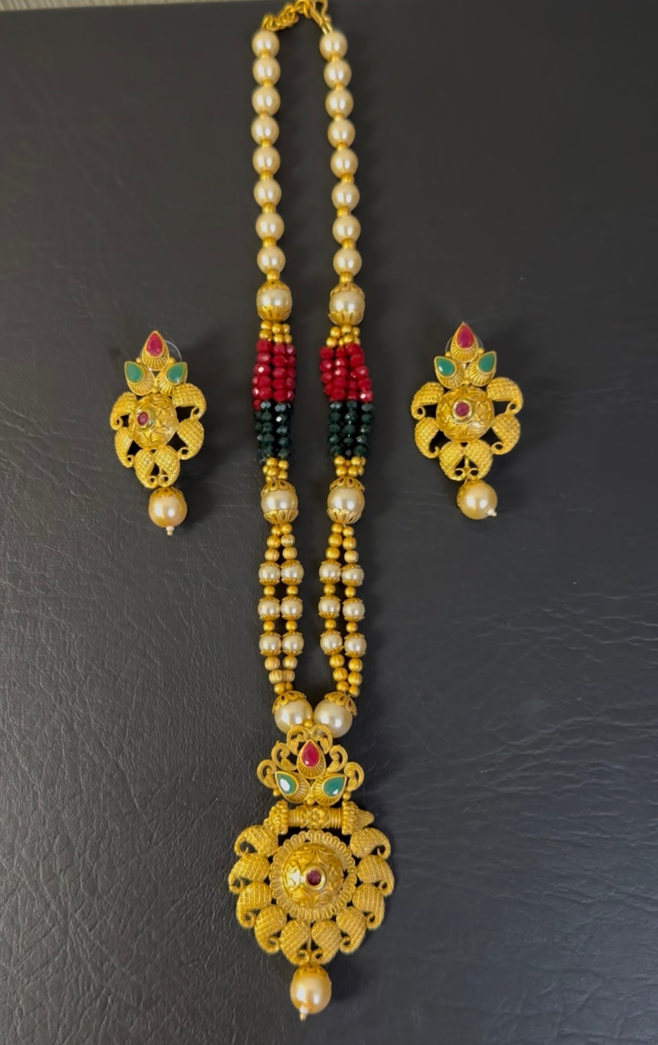 South Indian Rajwari MAALA with Earrings