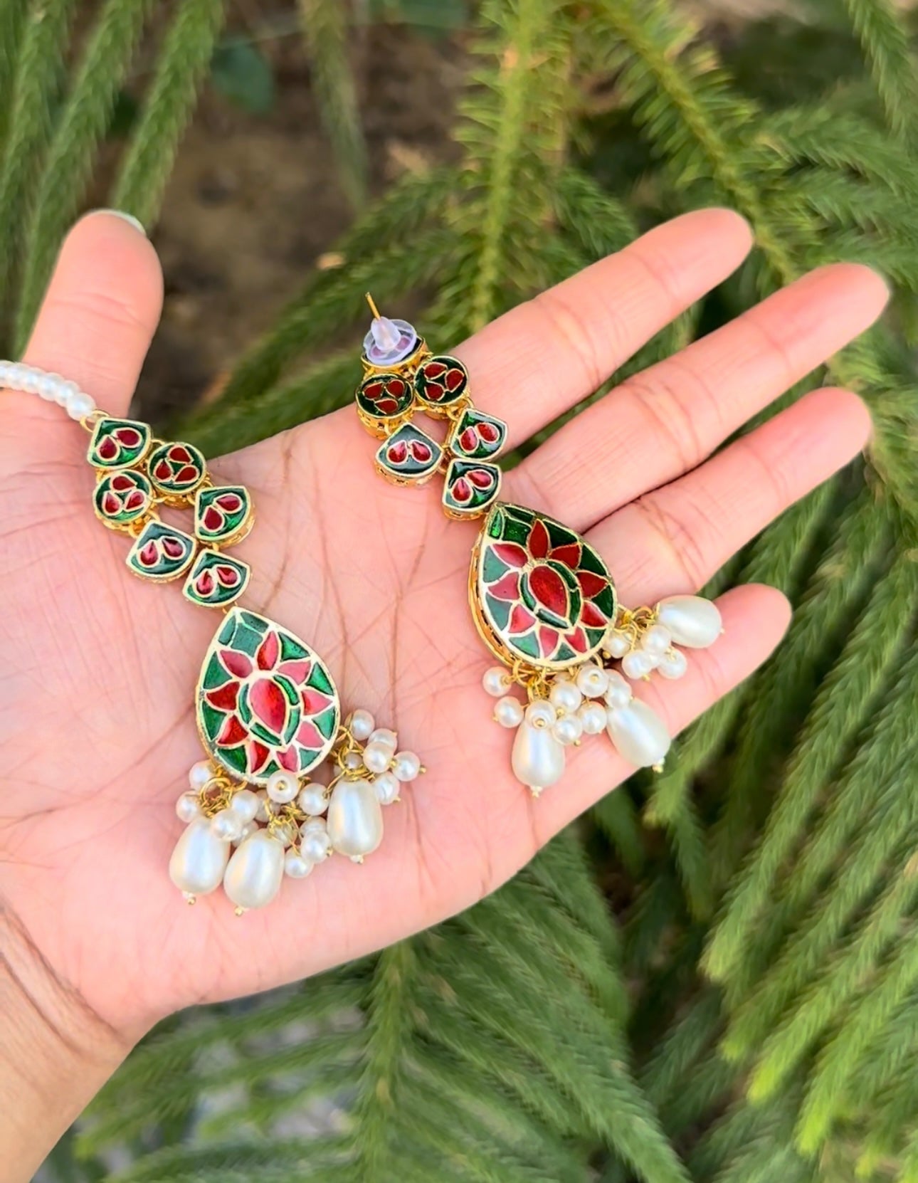 Indian KUNDAN Necklace Set With MEENAKARI Work