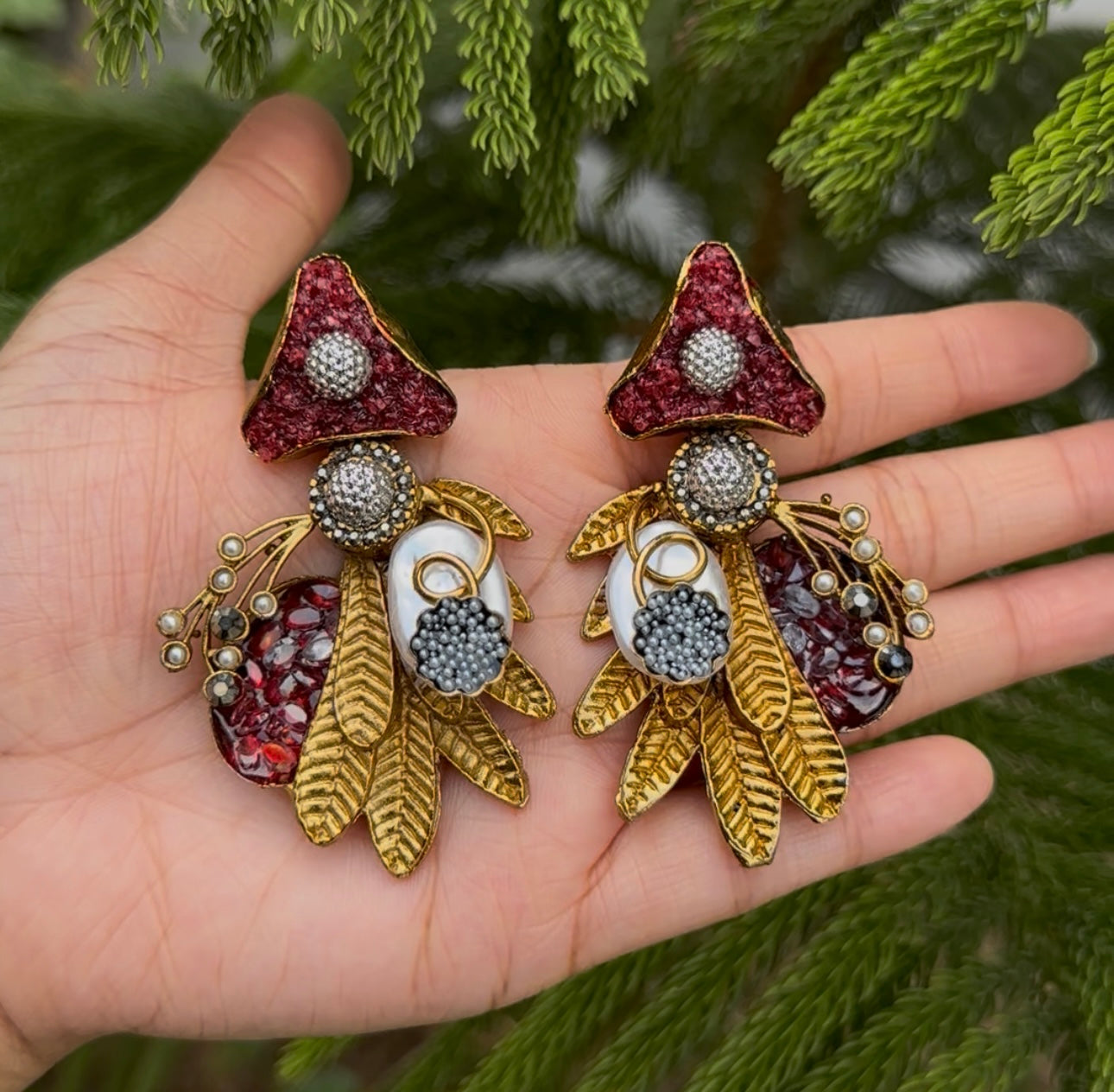 Turkish with Crush Stone Earrings