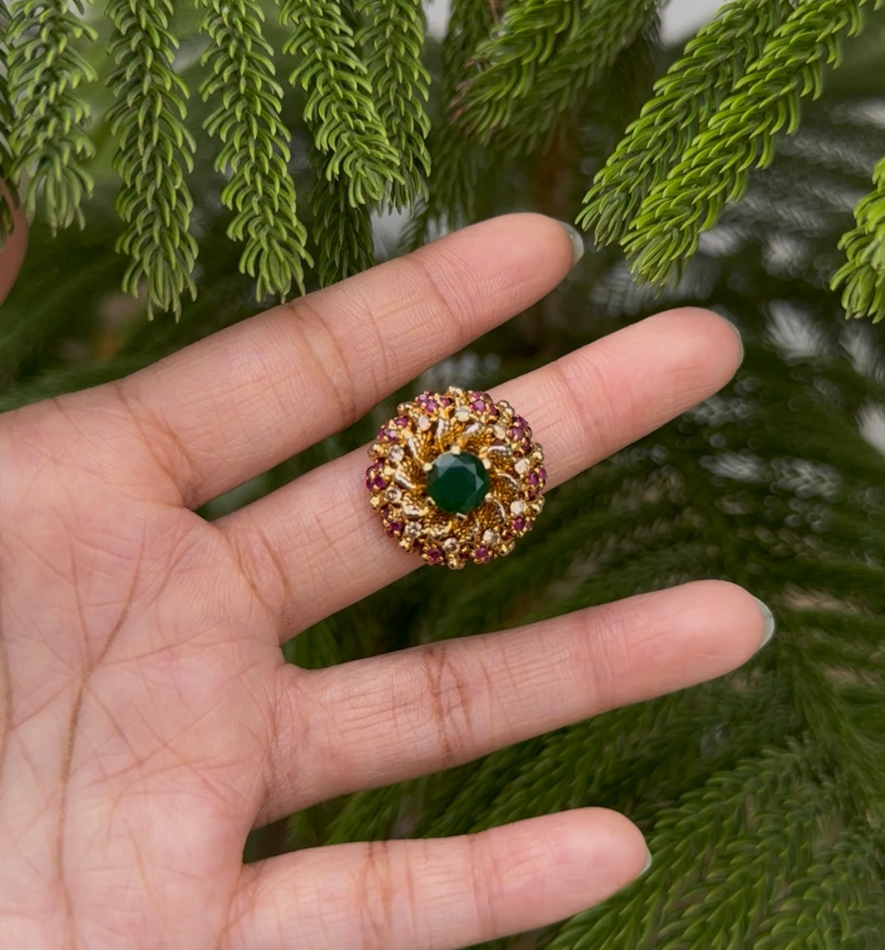 Gold plated 2 toned Zircon Adjustable Rings