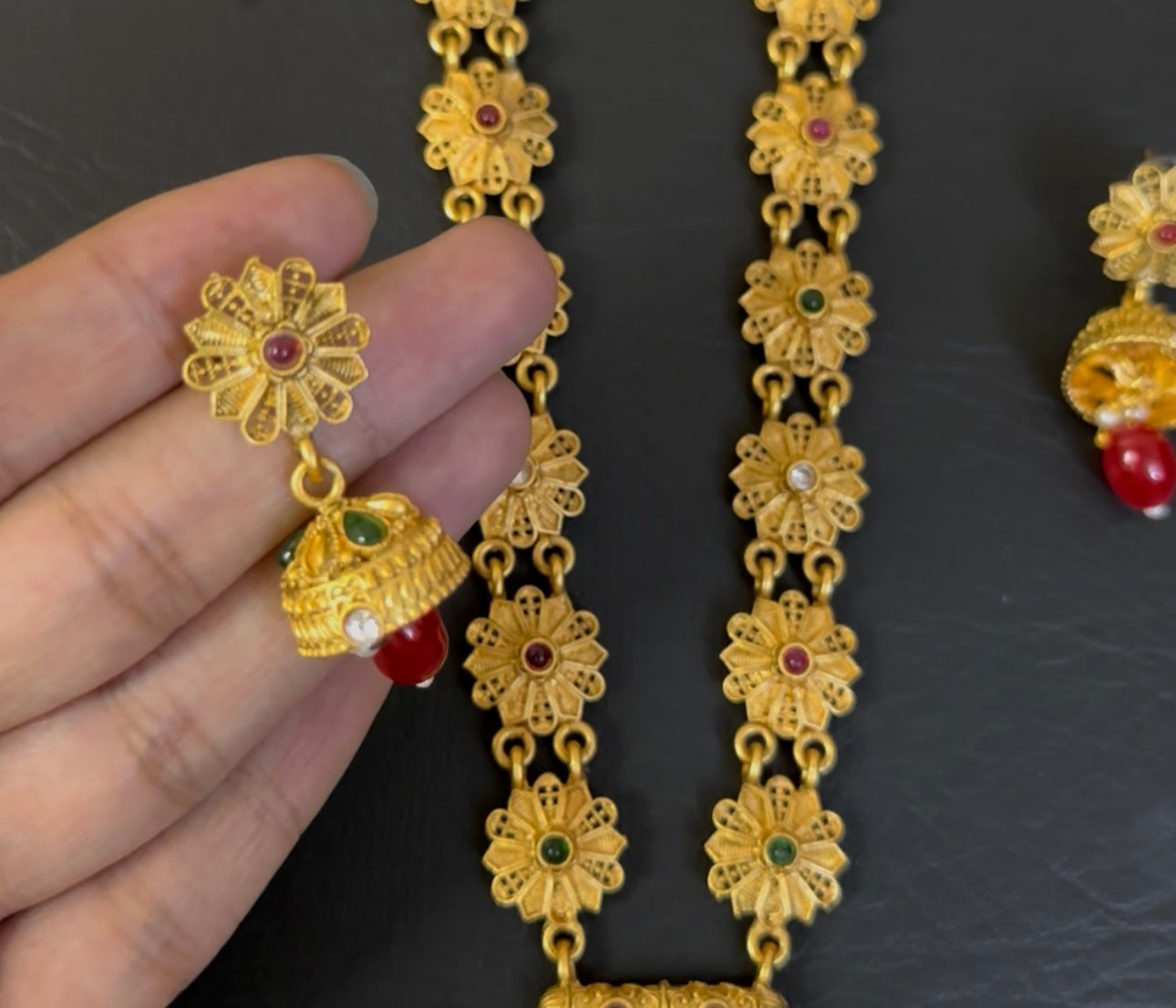 South Indian Rajwari MAALA with Earrings