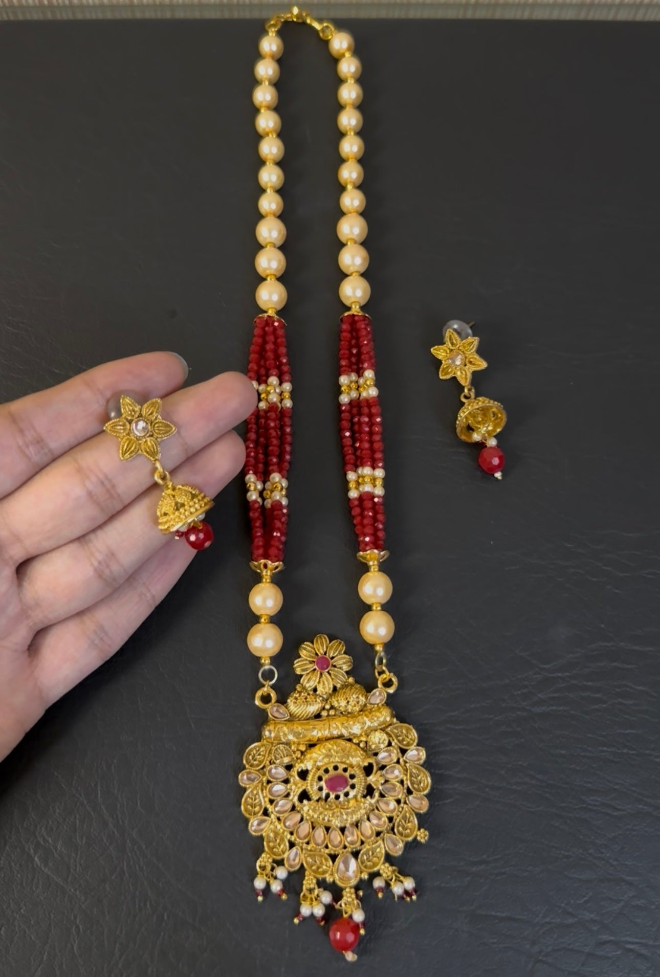 South Indian Rajwari MAALA with Earrings