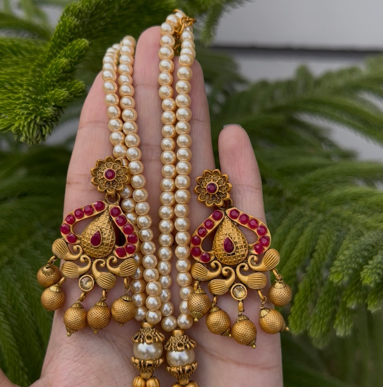 South Indian Rajwari MAALA with Earrings