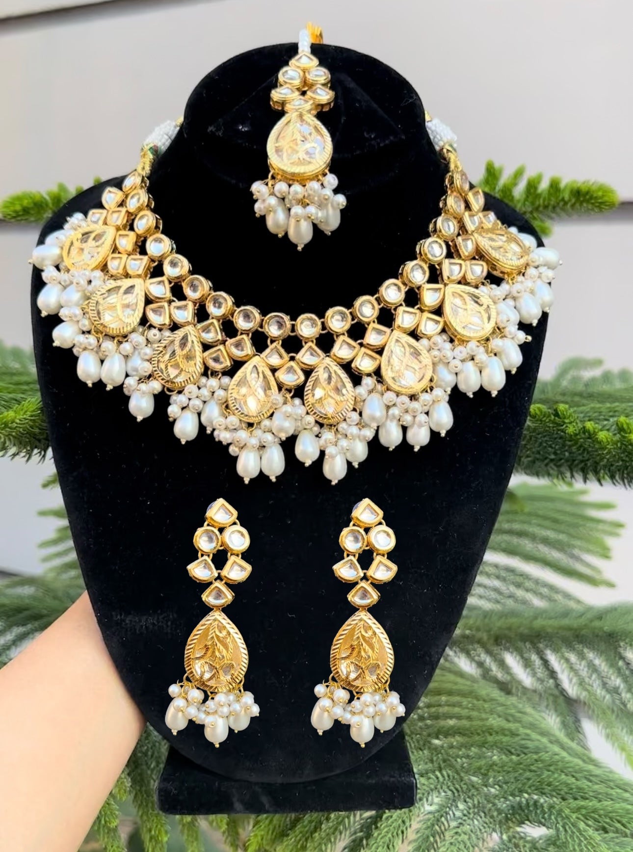 Indian KUNDAN Necklace Set With MEENAKARI Work
