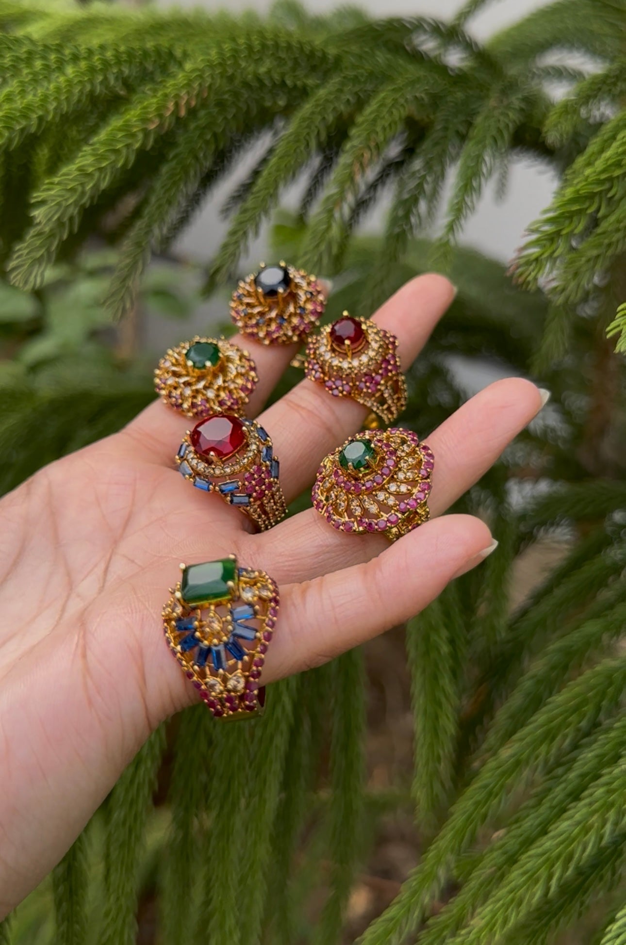 Gold plated 2 toned Zircon Adjustable Rings