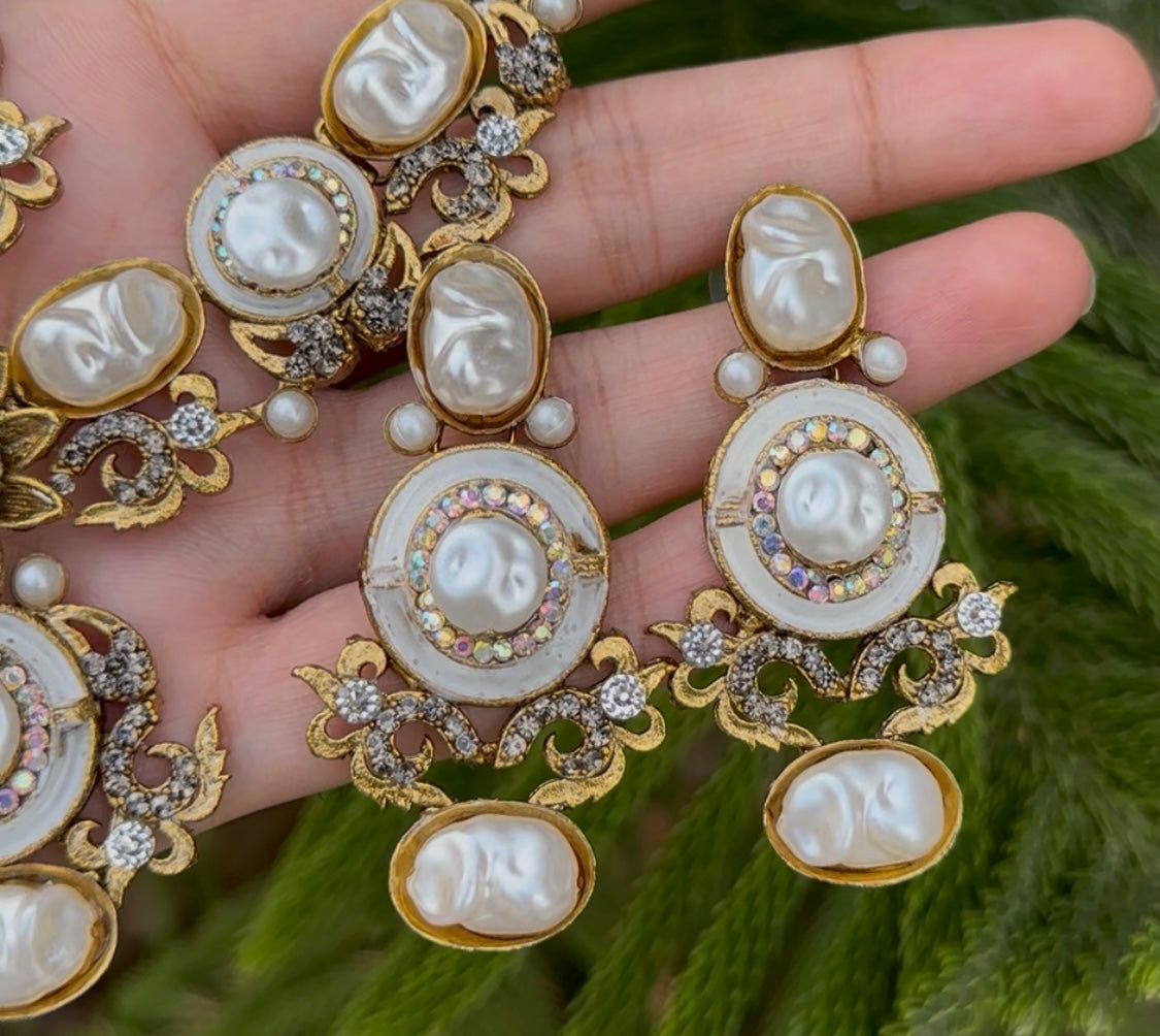 Mother Pearl With Turkish stone Necklace Set