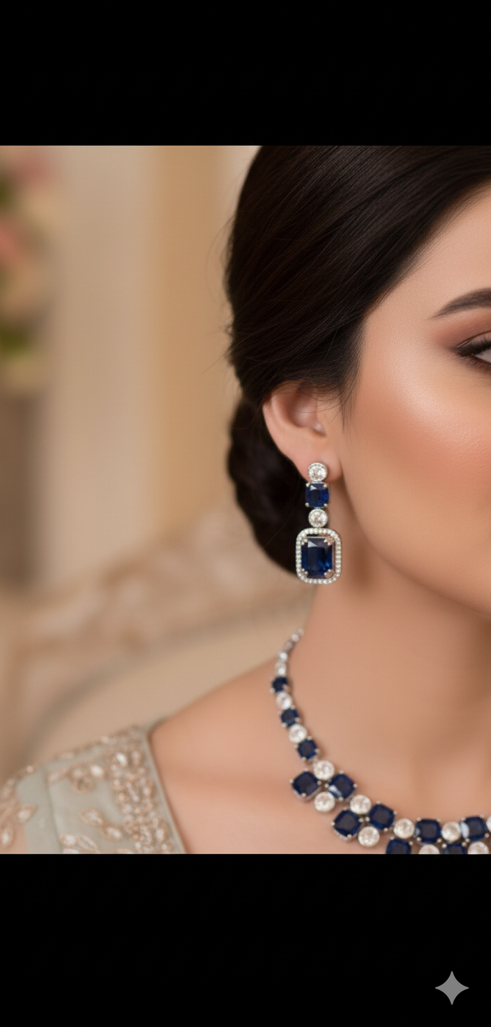 AD Zircon Necklace With Earrings ✨