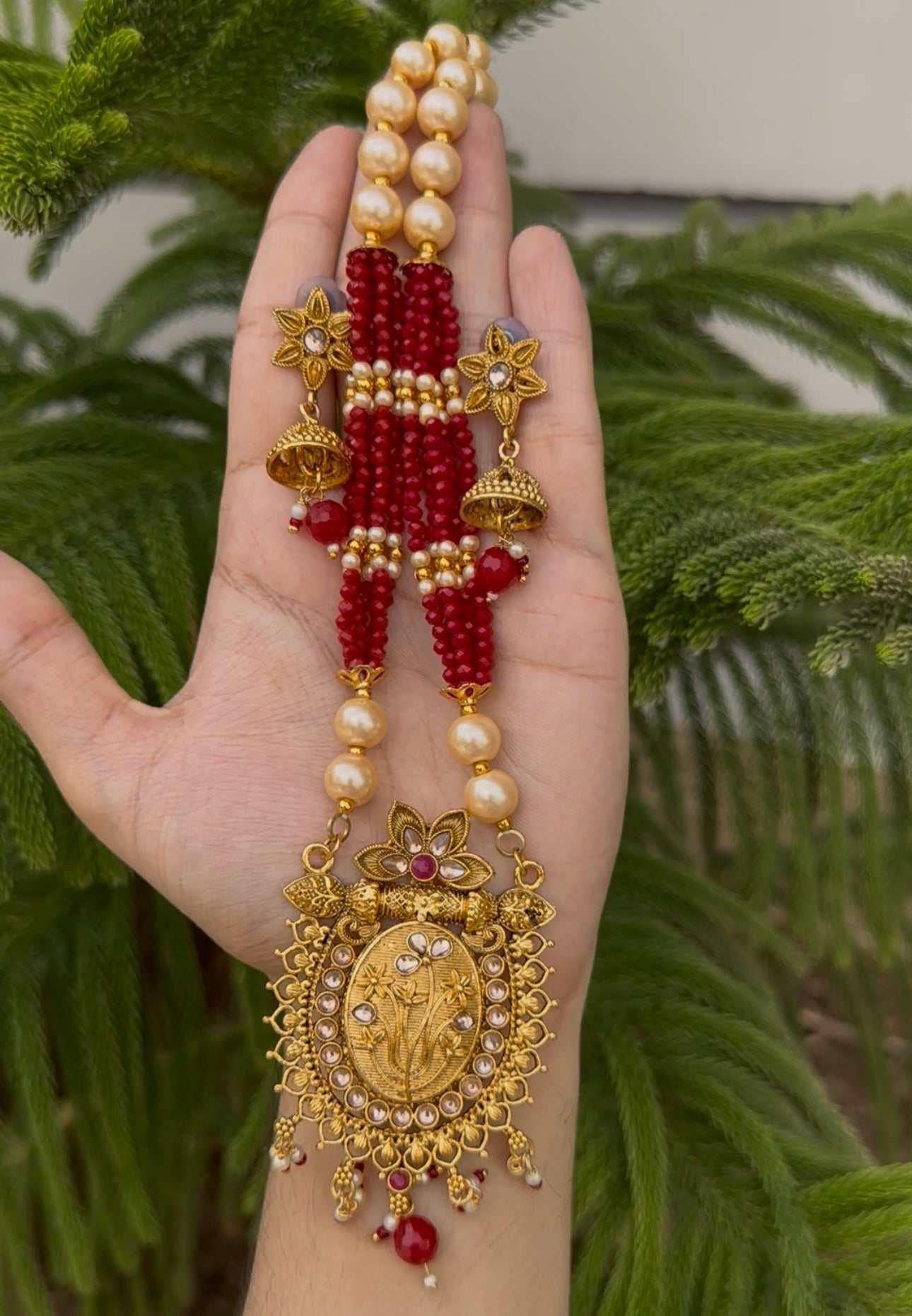 South Indian Rajwari MAALA with Earrings