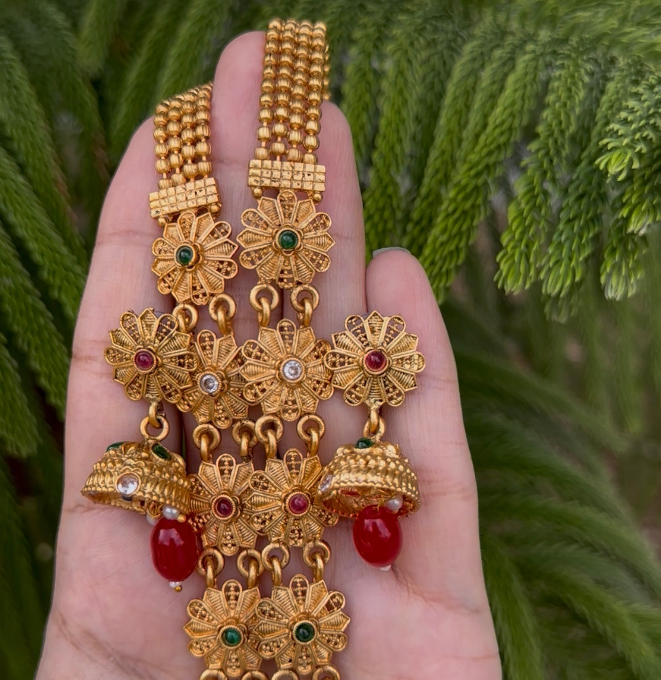 South Indian Rajwari MAALA with Earrings