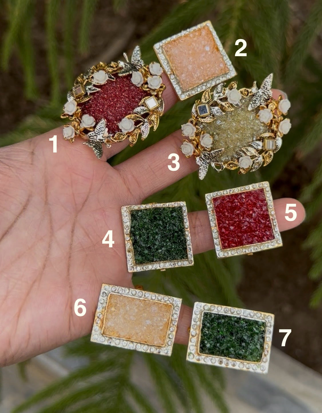 Crush Stone Adjustable Rings