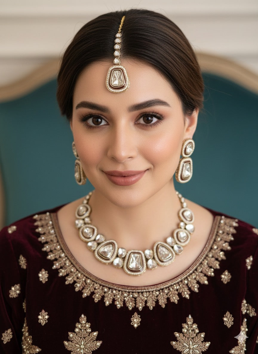 Indian KUNDAN Set With Detailed Meenakari Work ✨