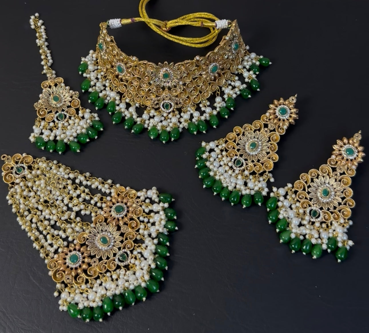 Handcrafted gold plated bridal set ✨