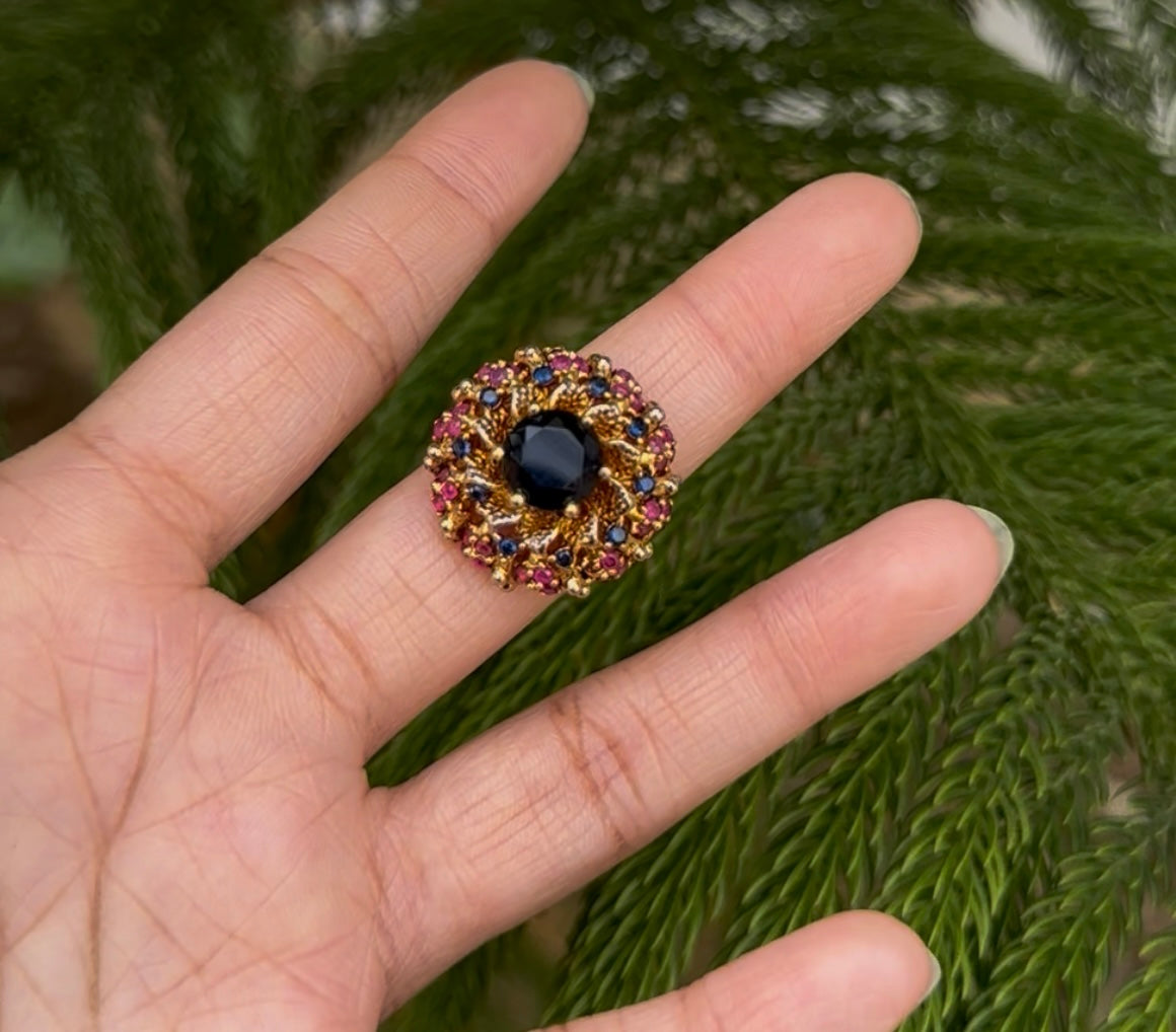 Gold plated 2 toned Zircon Adjustable Rings