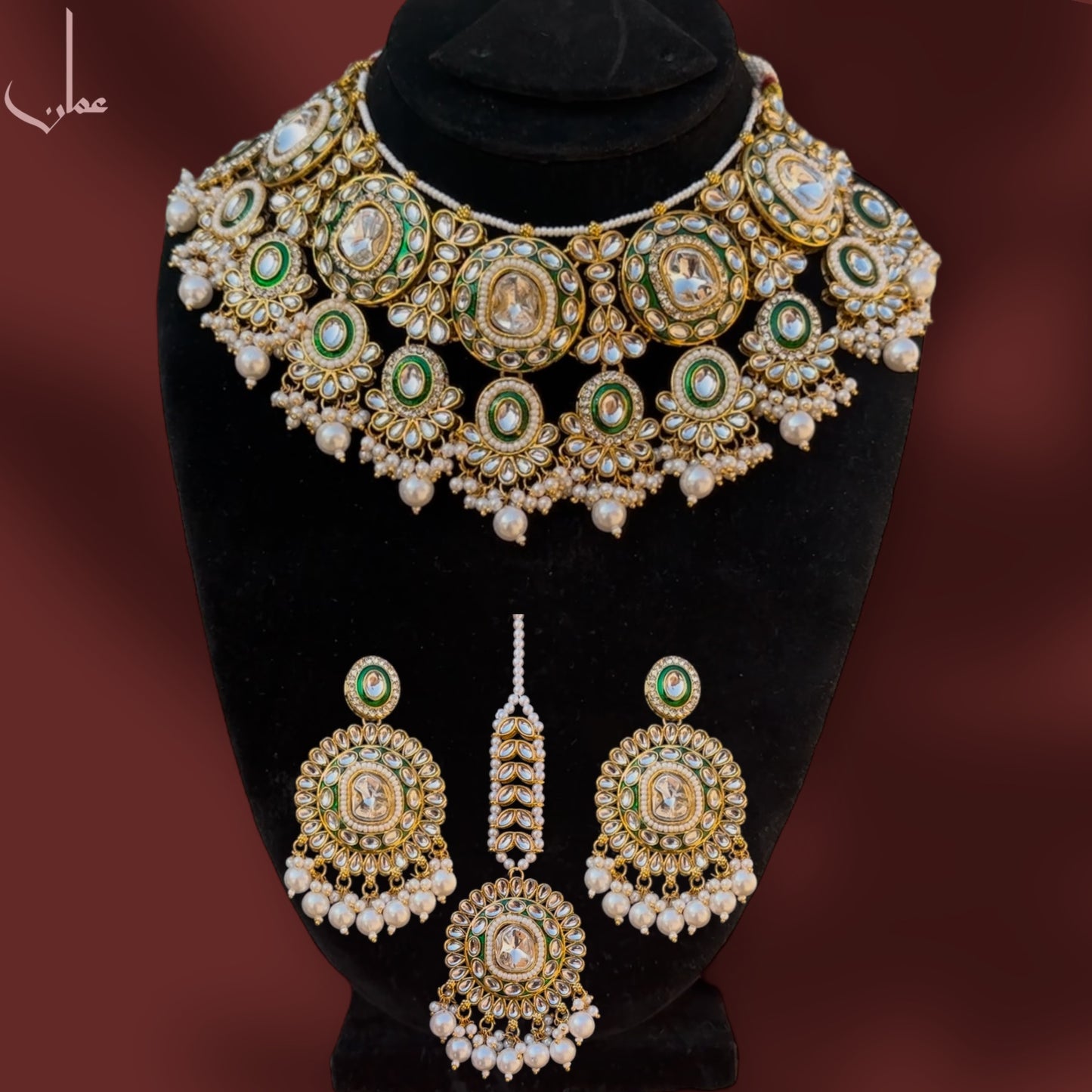 INDIAN JAIPURI KUNDAN NECKLACE SET