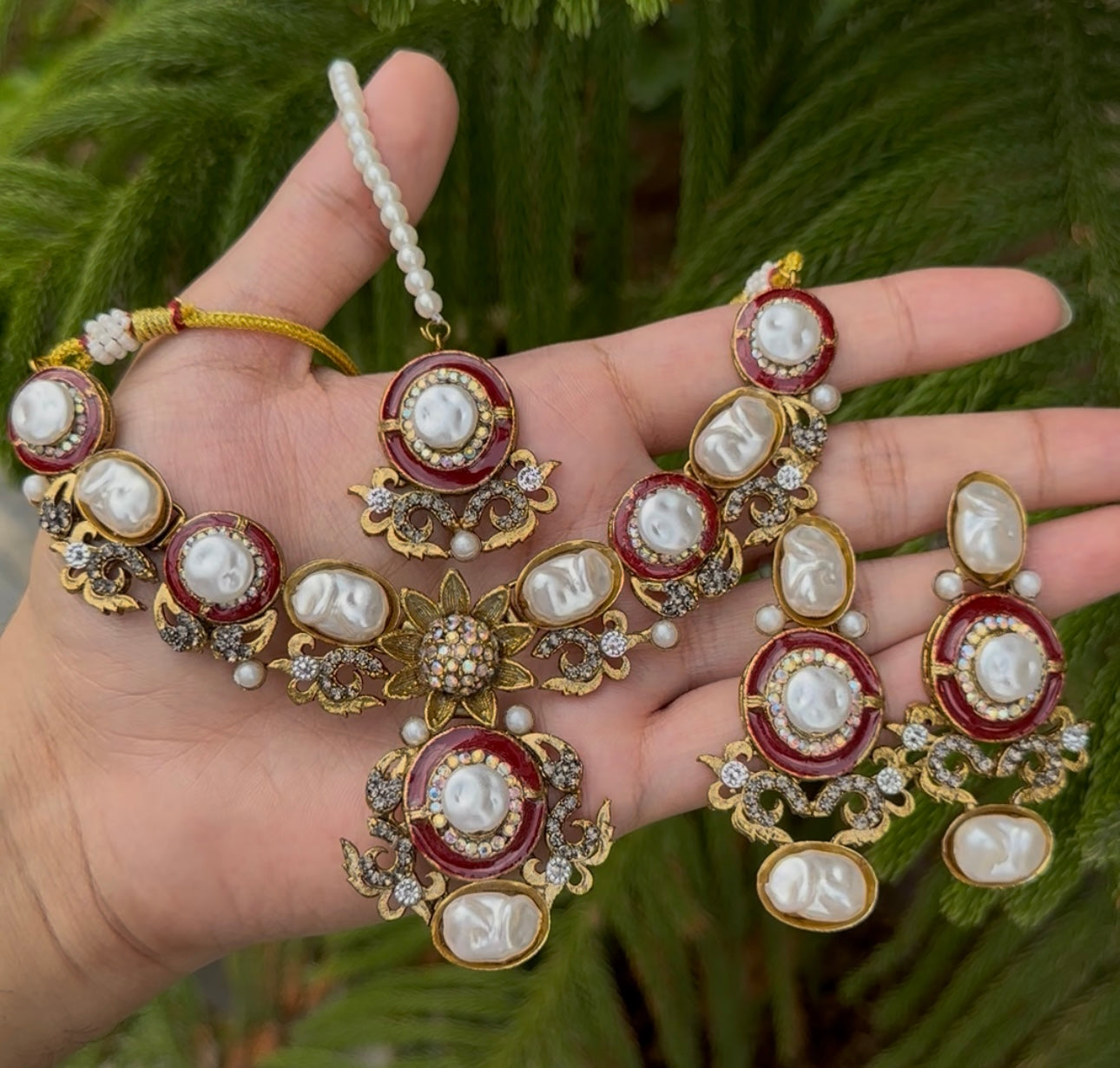 Mother Pearl With Turkish stone Necklace Set