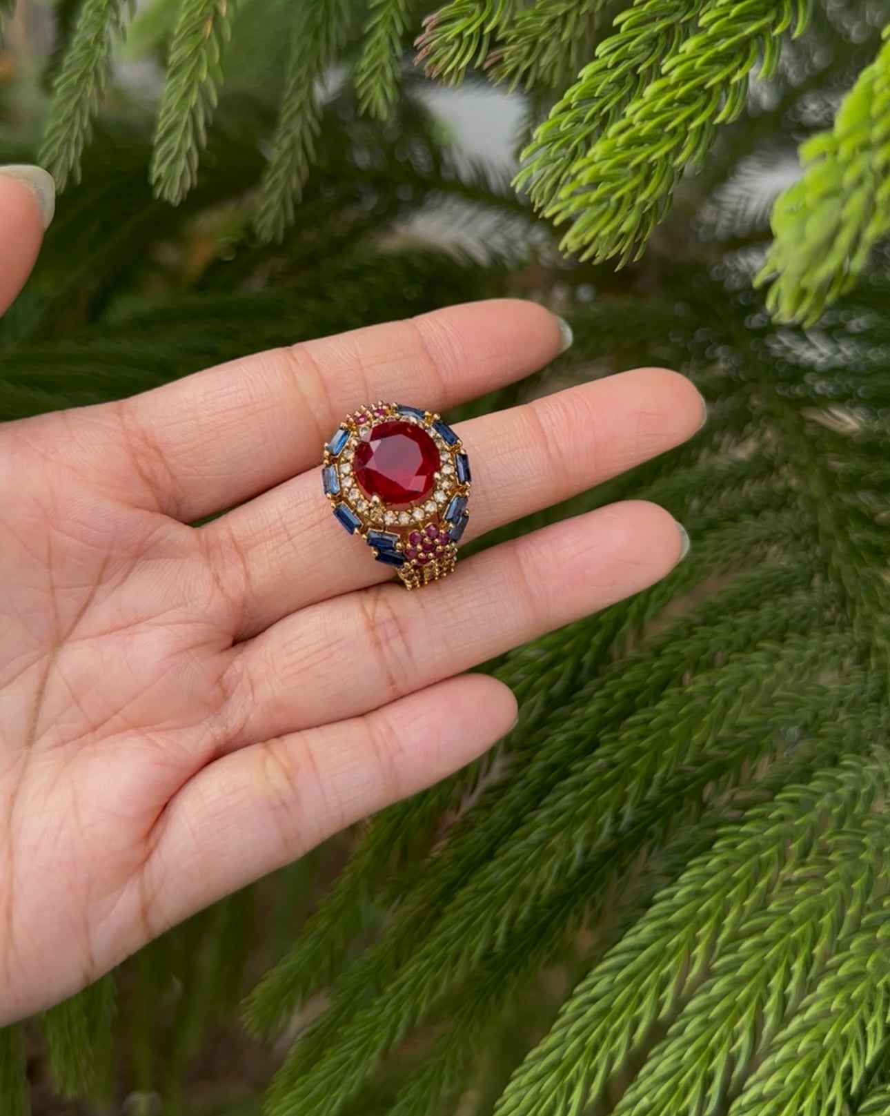 Gold plated 2 toned Zircon Adjustable Rings
