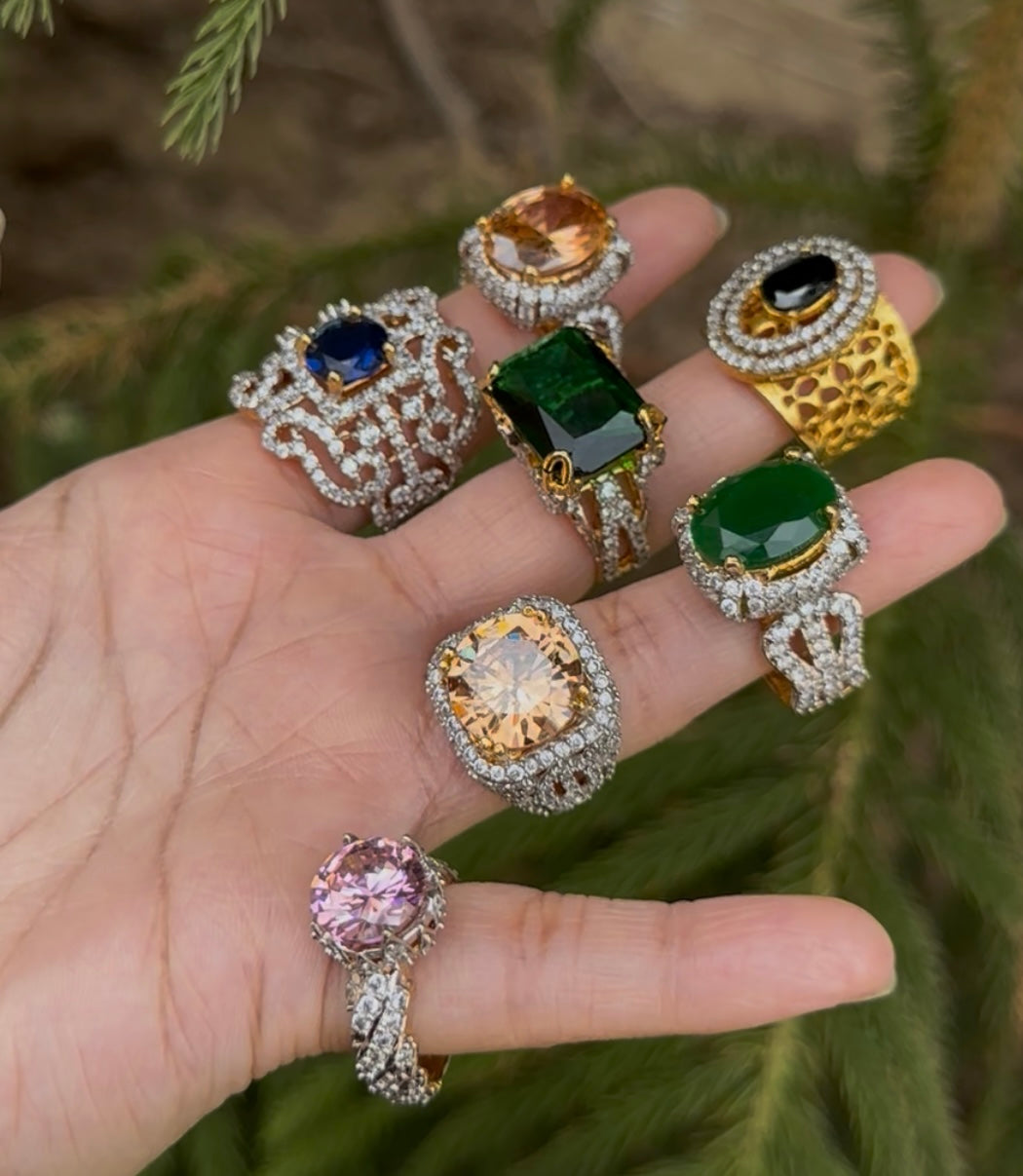 Zircon Adjustable Rings