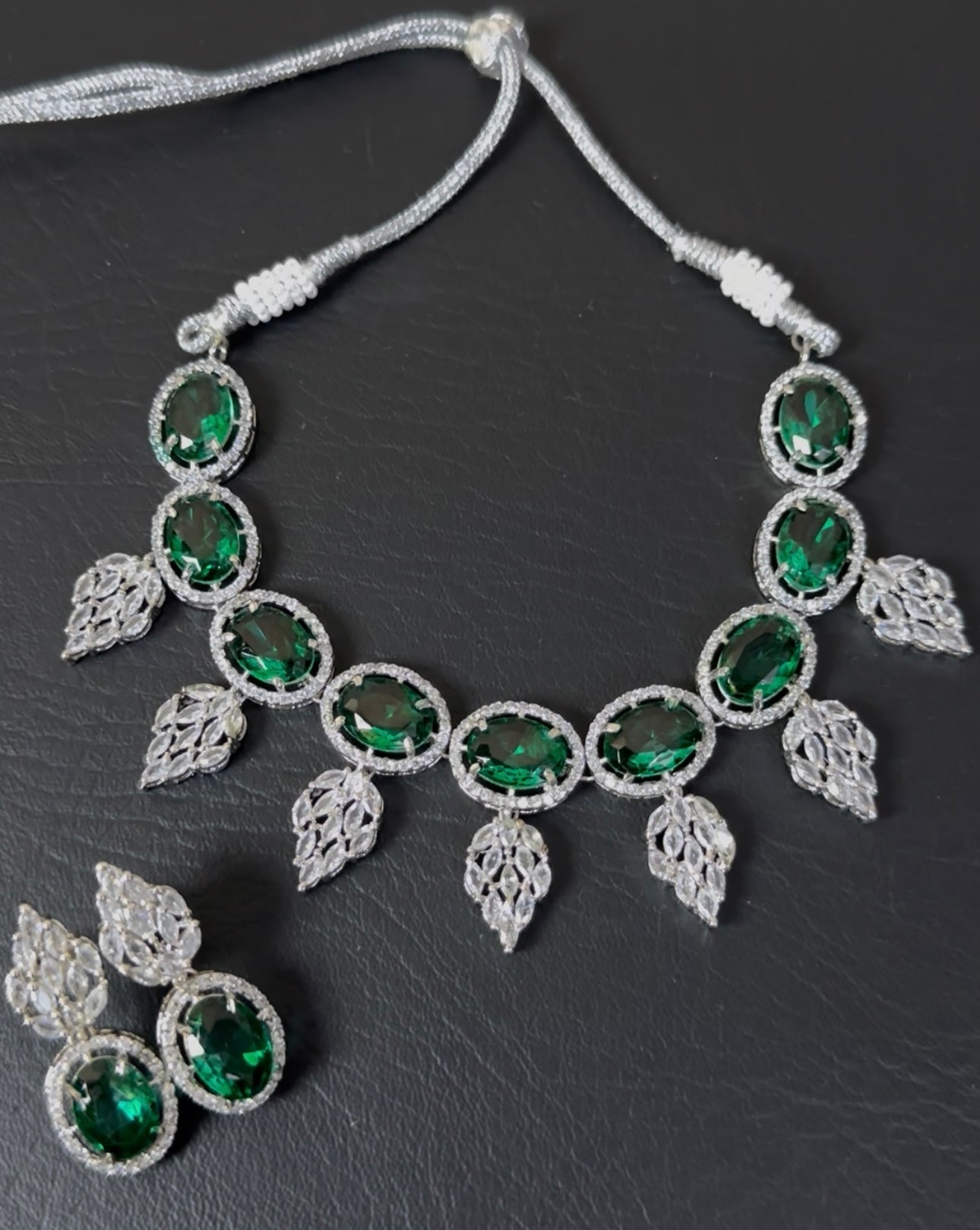 American Ad diamond Zircon Necklace With Ear Studs