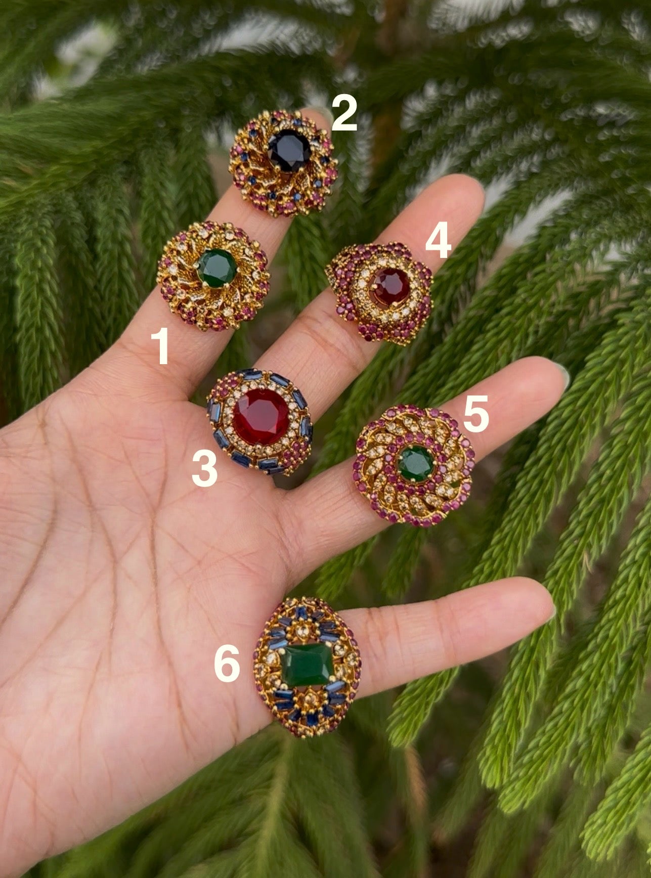 Gold plated 2 toned Zircon Adjustable Rings