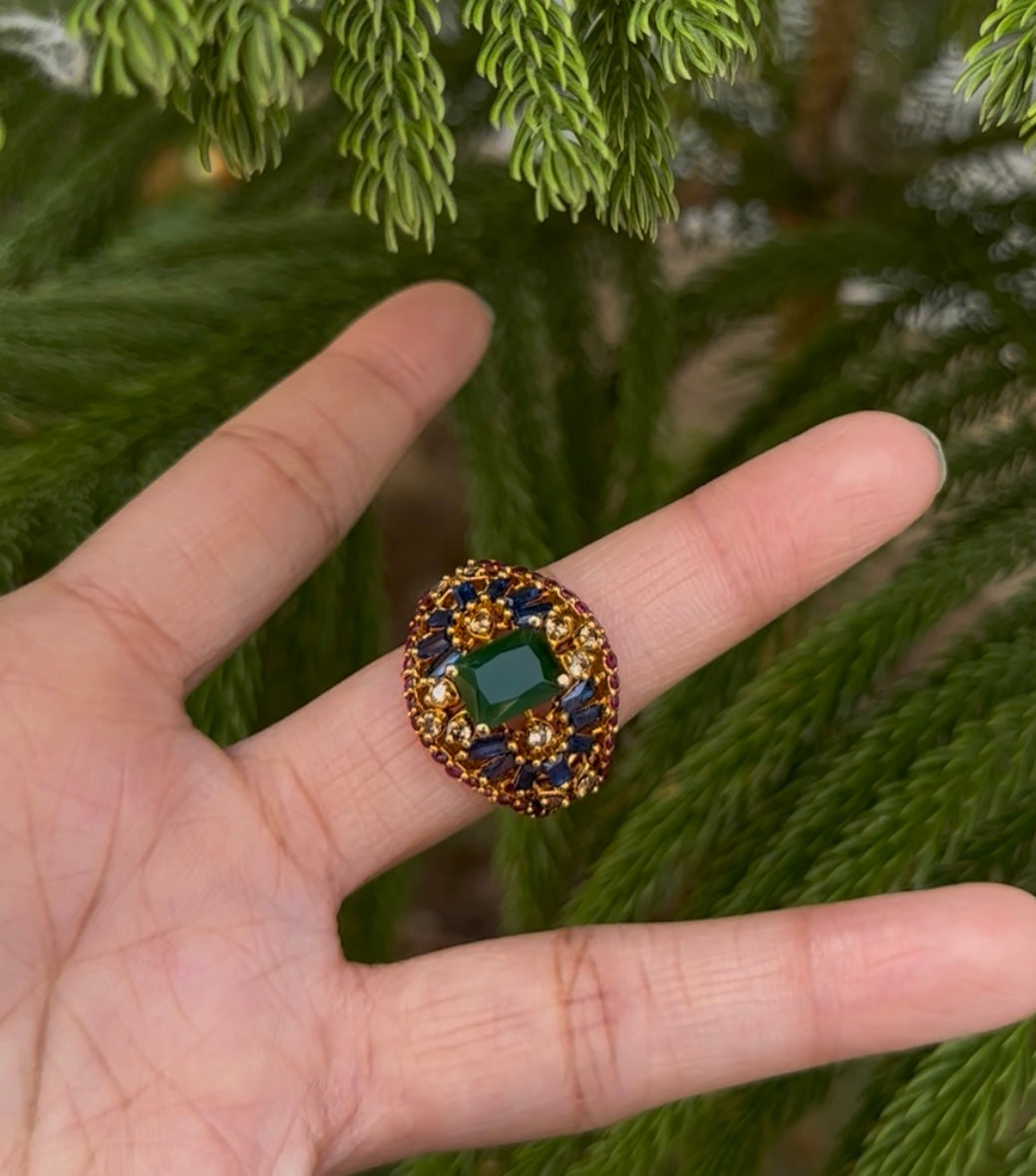 Gold plated 2 toned Zircon Adjustable Rings