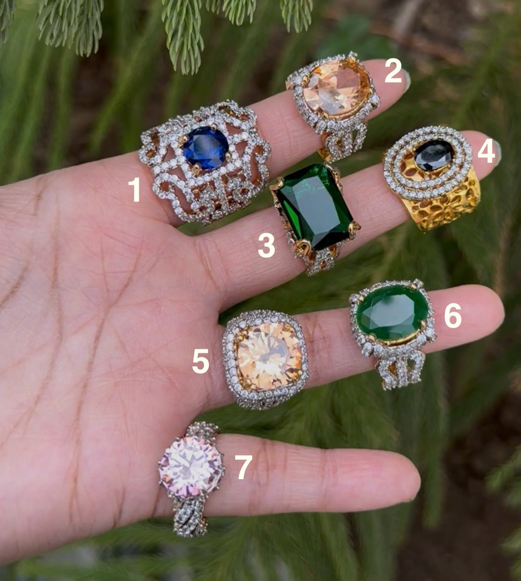 Zircon Adjustable Rings