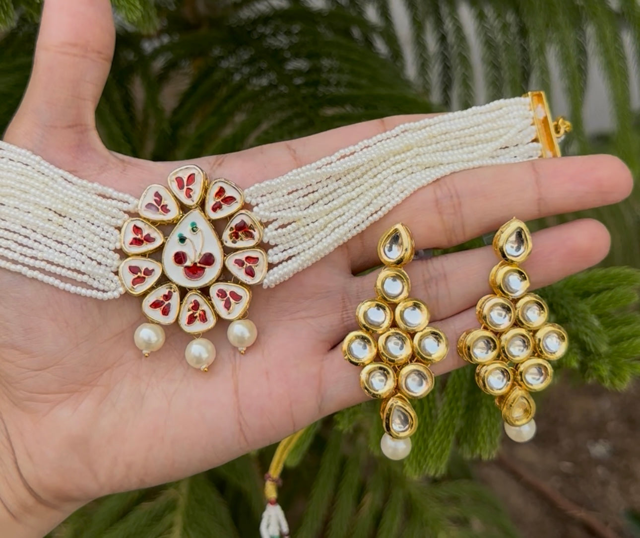 Indian KUNDAN with MEENAKARI Work CHOKAR Set