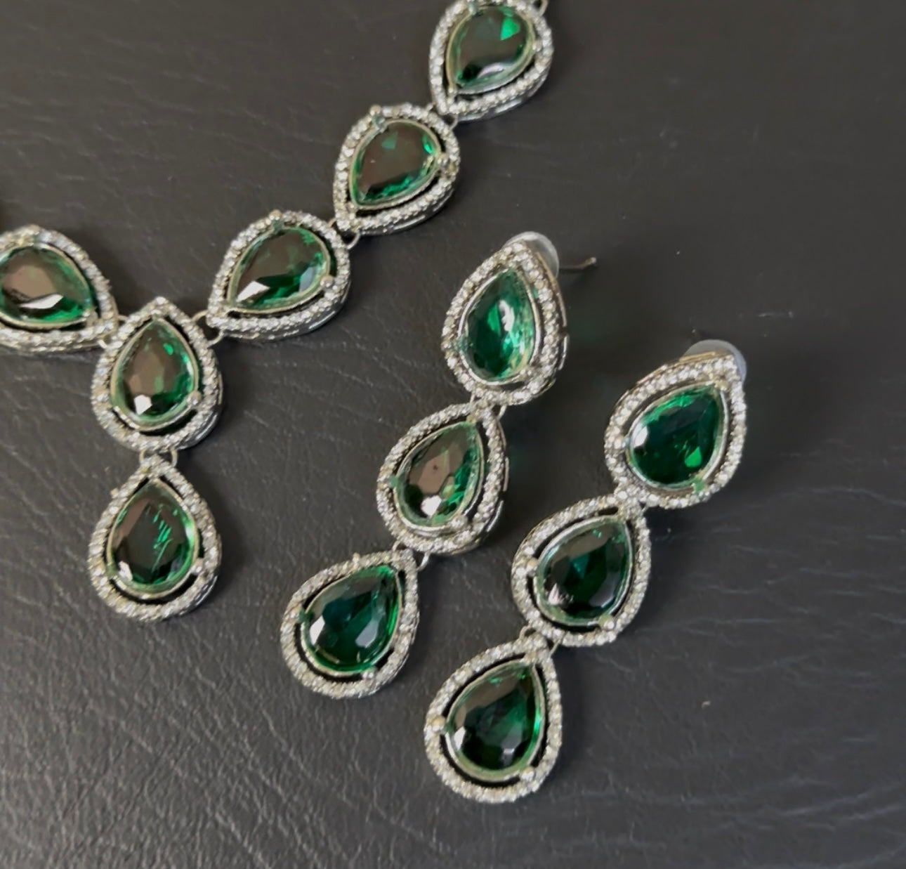 American Ad Diamond Zircon Necklace Set