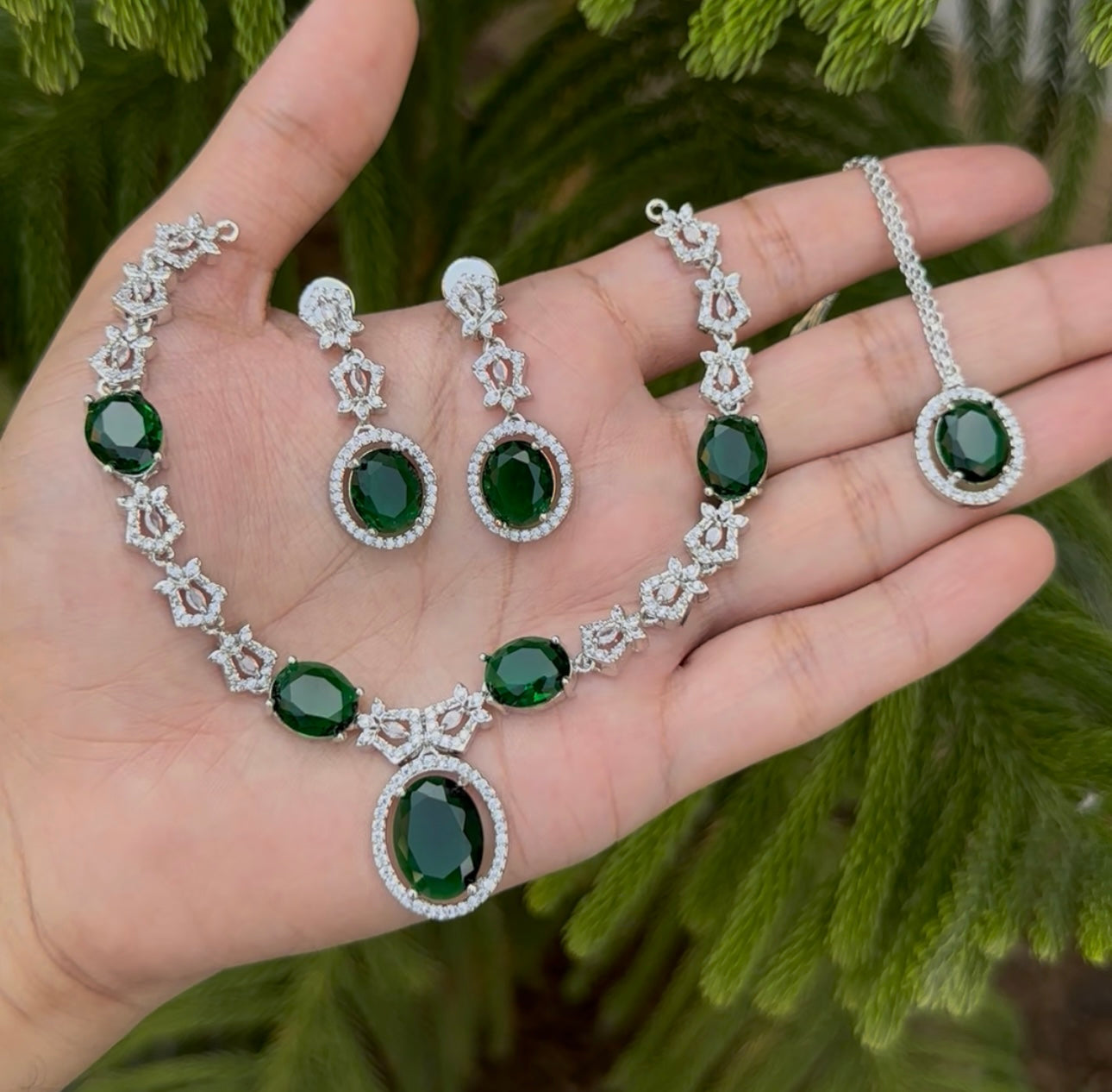 Indian AD Zircon Necklace Set