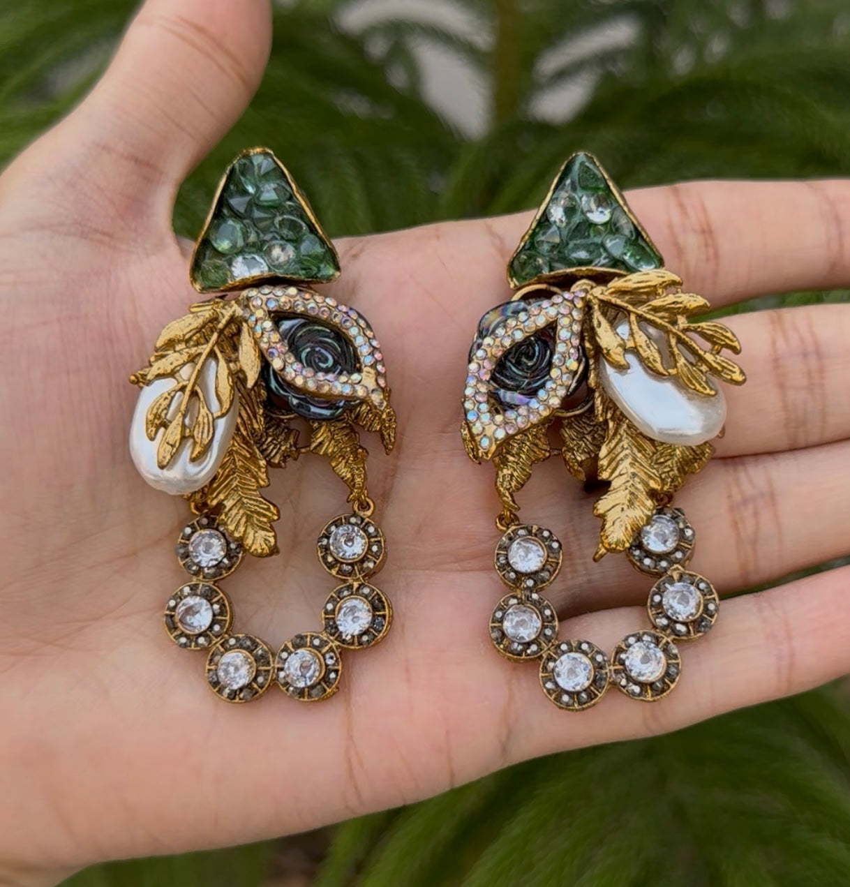 Turkish with Crush Stone Earrings