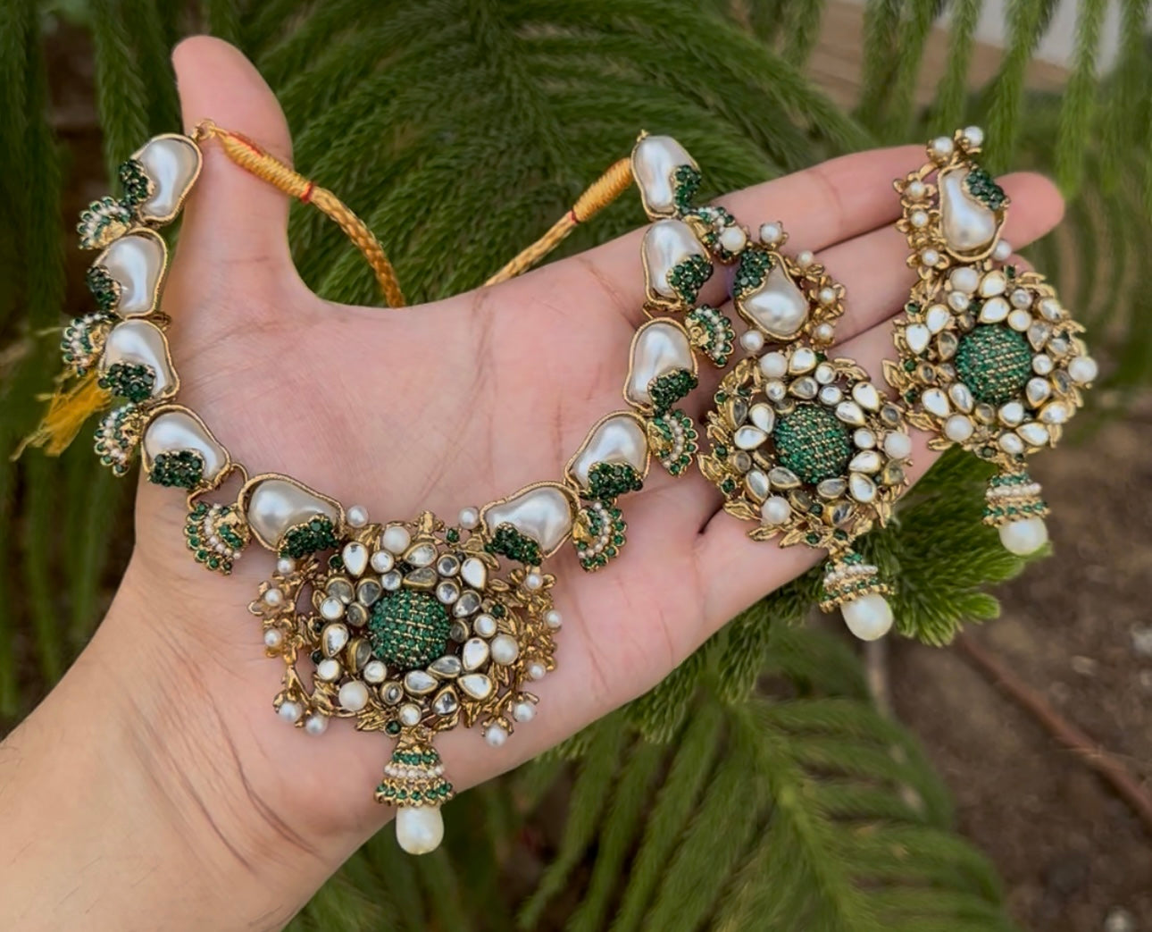 Handcrafted Turkish Stones With Mother pearl Necklace Set