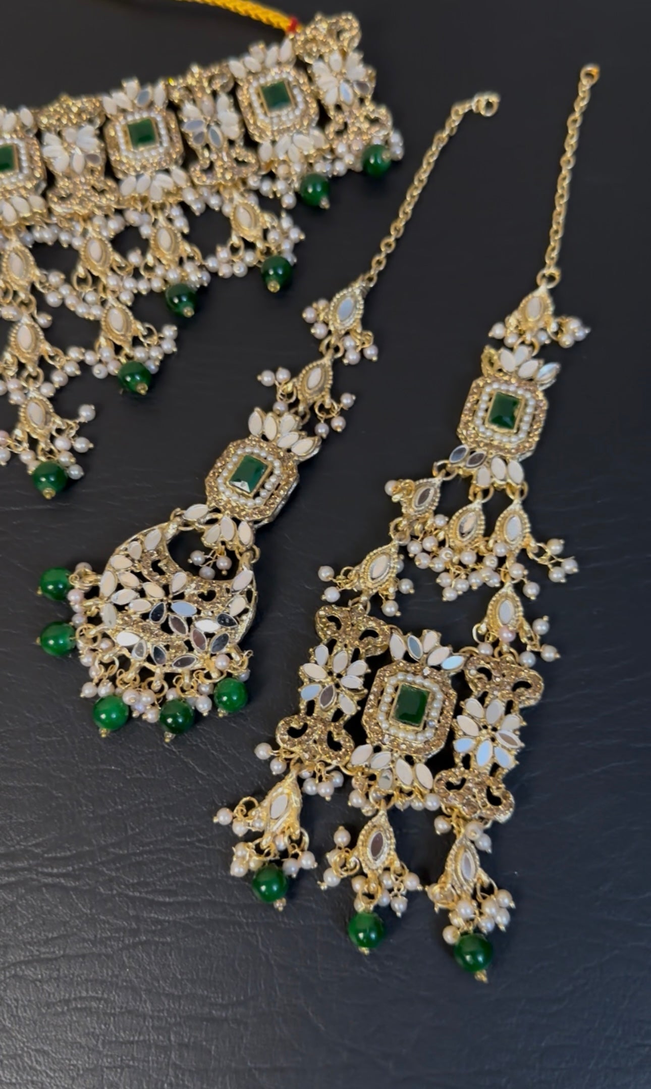 NAURATAN CHOKAR with Sahara earrings,TIKA And Jhumar