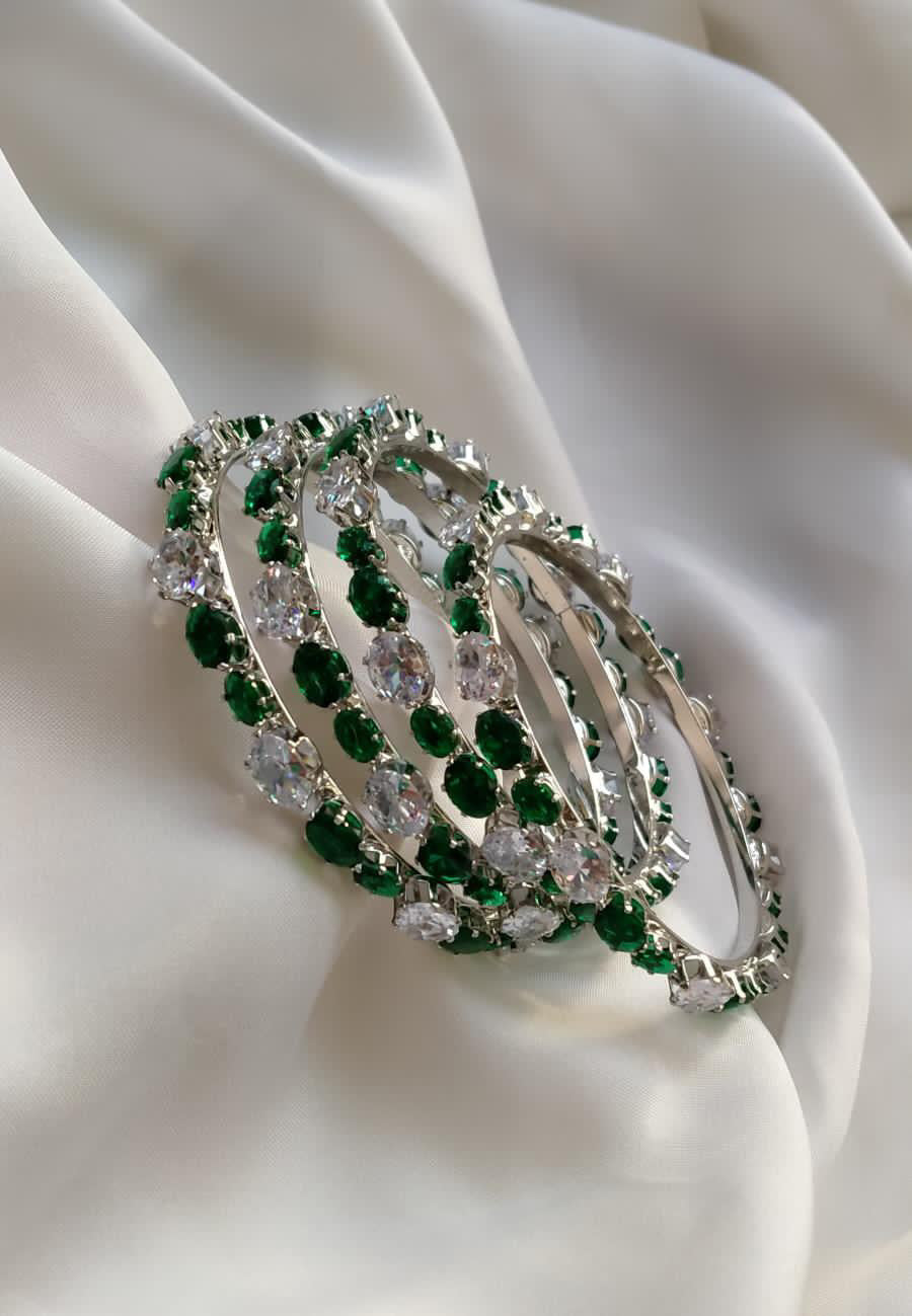 AD ZIRCON BANGLE SET (size 2.4 & 2.6)