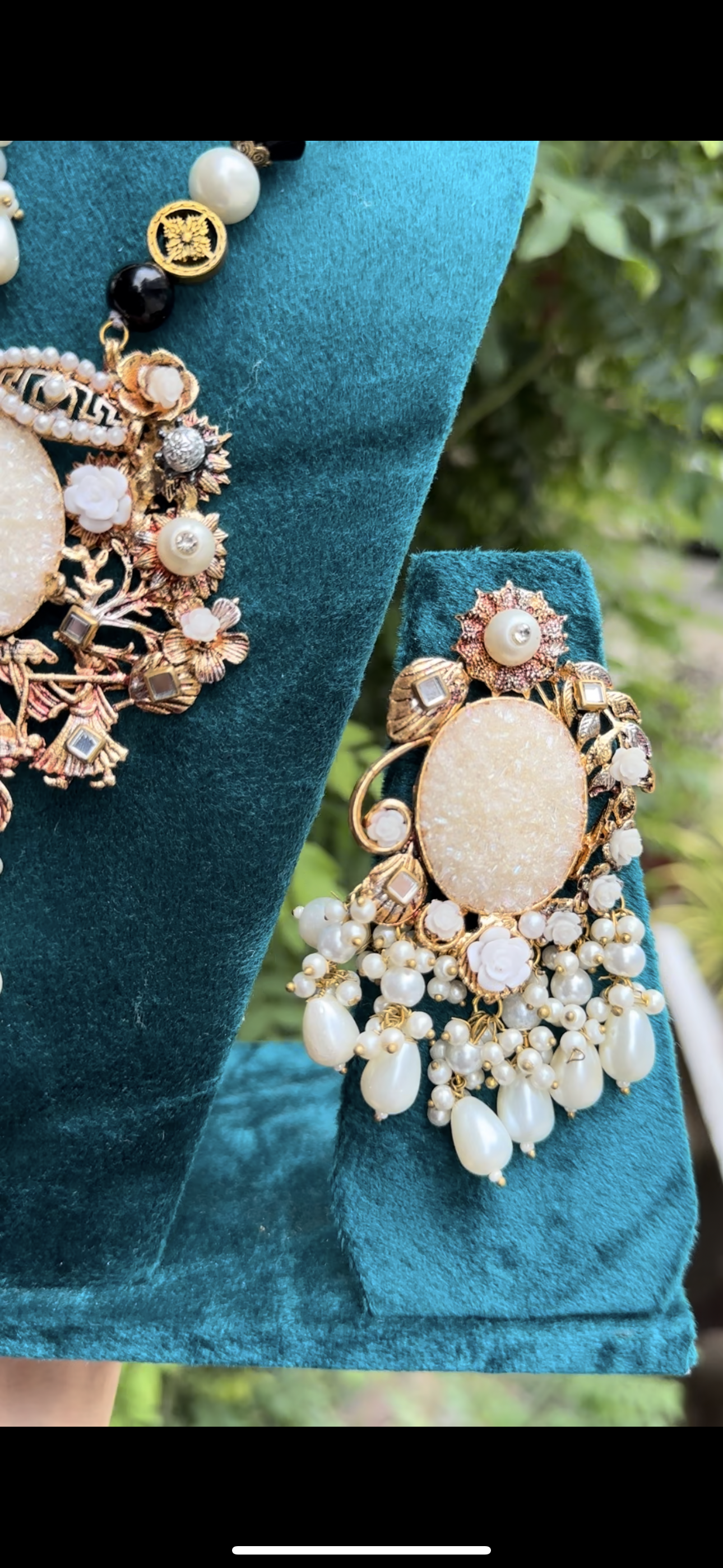 INDIAN DESIGNER CRUSH STONE COMPLETE BRIDAL SET