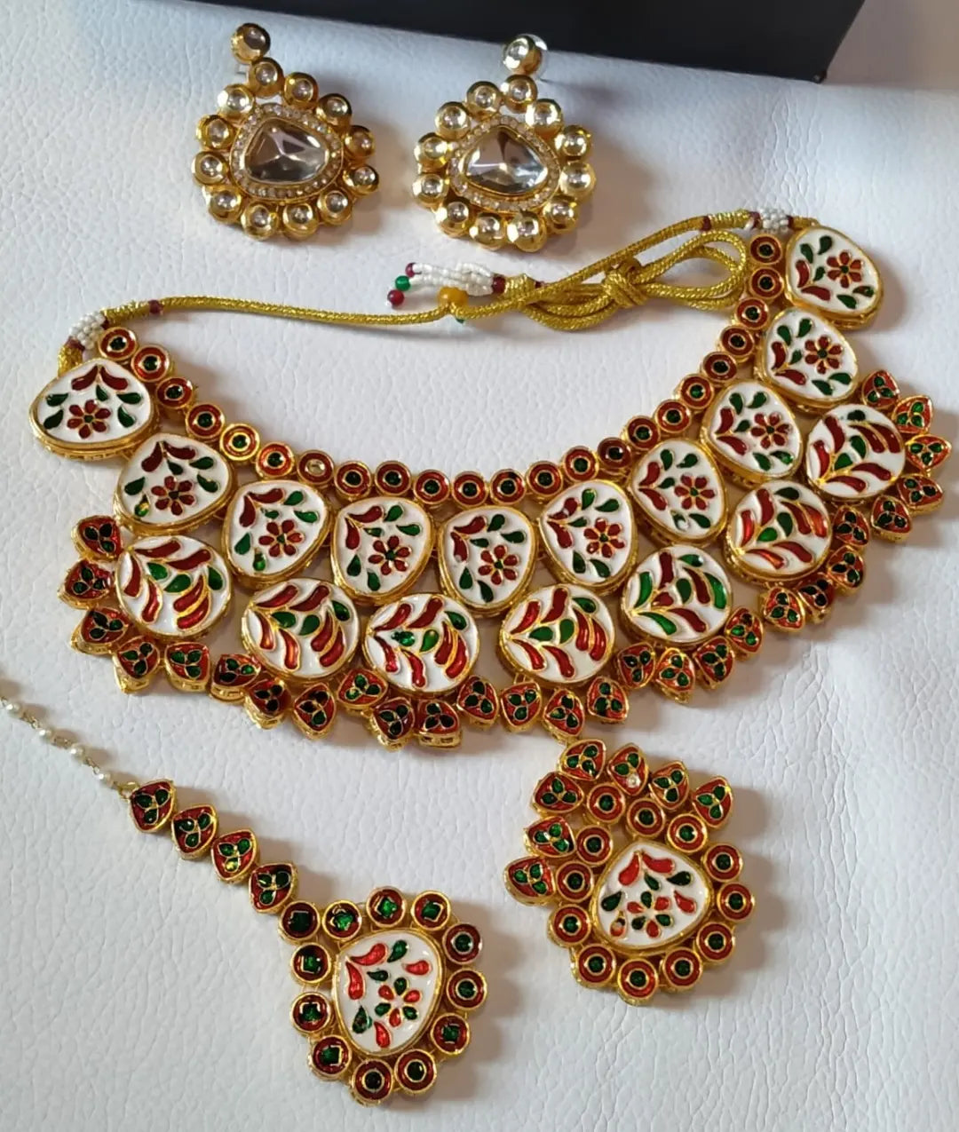 INDIAN JAIPURI KUNDAN NECKLACE SET