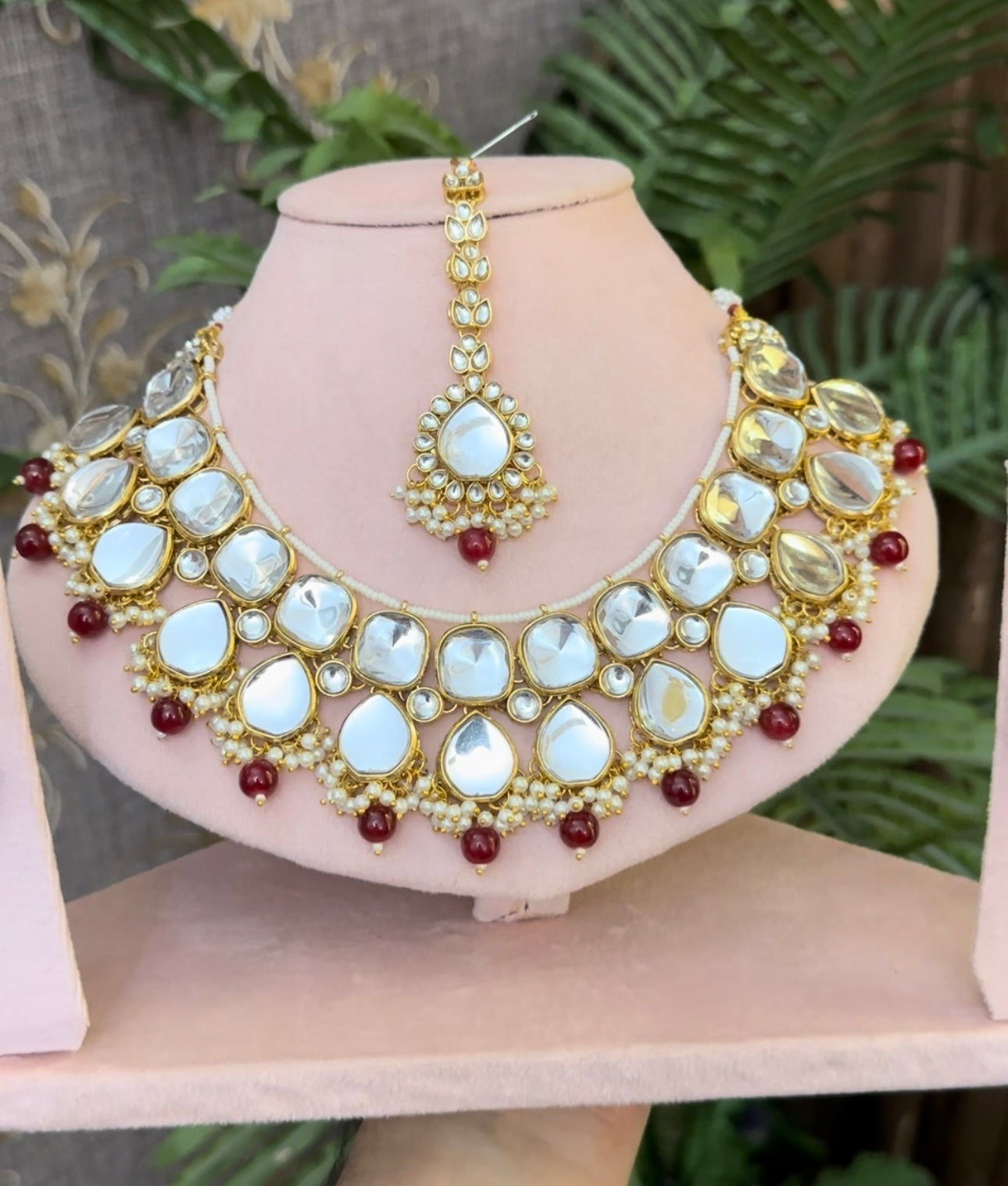 INDIAN JAIPURI KUNDAN NECKLACE SET