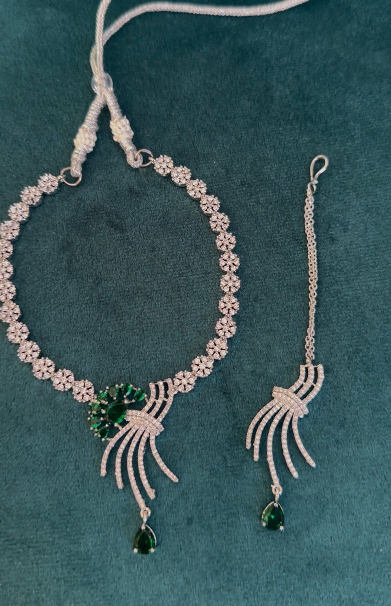 Indian Ad Diamond Zircon Necklace Set