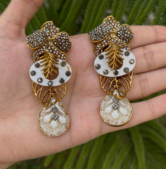 Turkish with Crush Stone Earrings
